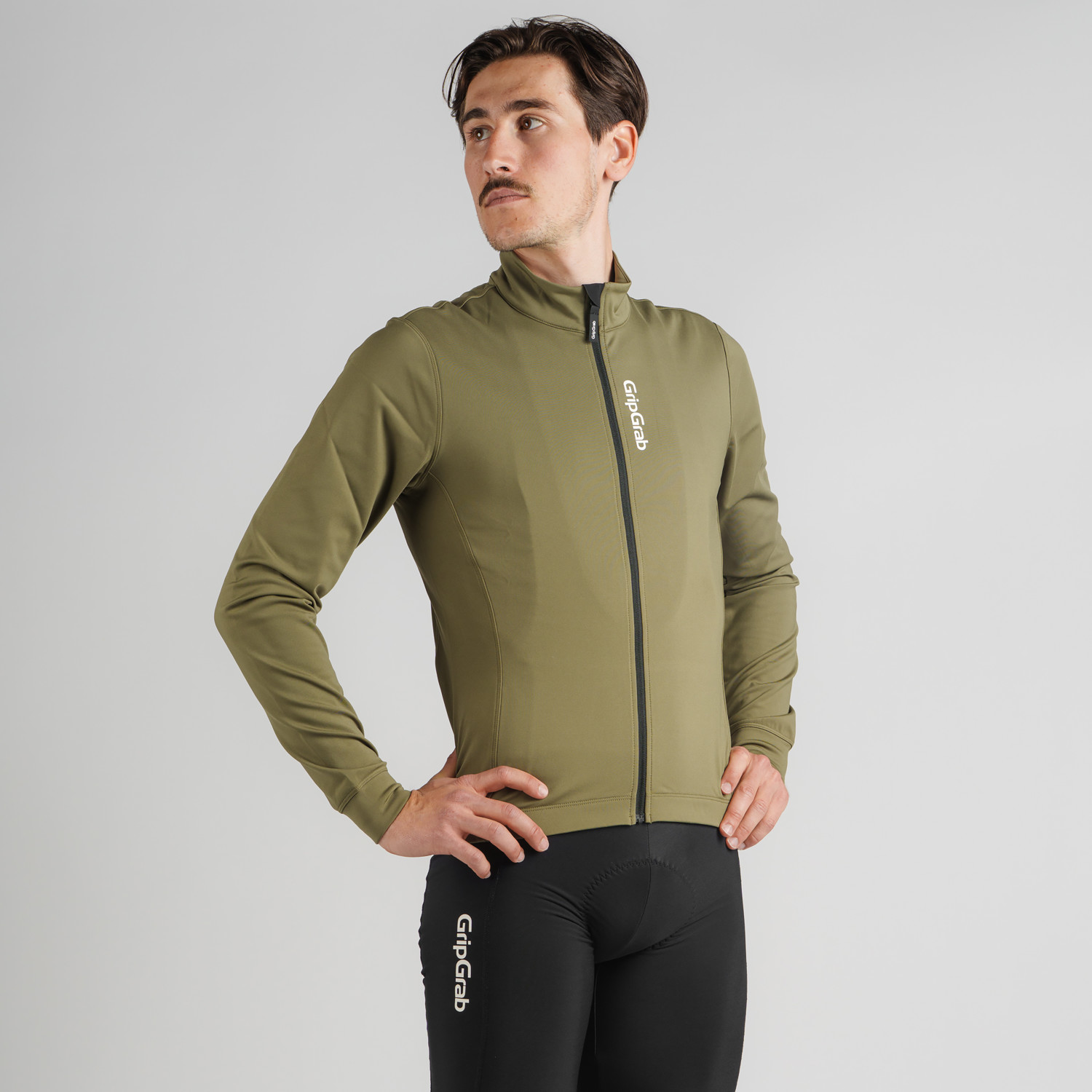 Beklædning - Cykeltrøjer - GripGrab RIDE Langærmet termocykeltrøje - Olive Green