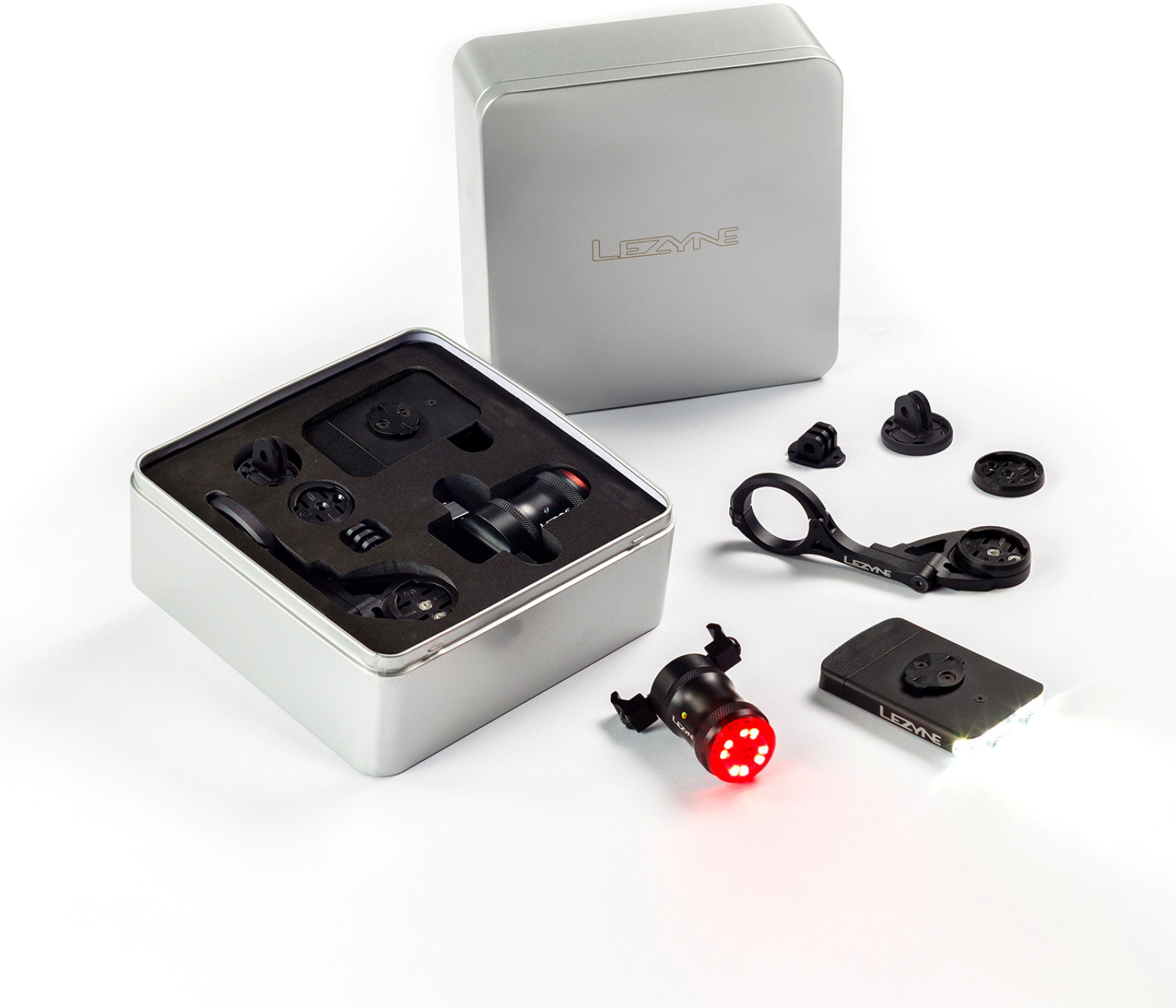 Tilbehør - Cykellygter - Lezyne Road Drive 500+ / Saddle Drive 250 Lygtesæt 500/250 lumen m. Computerholder