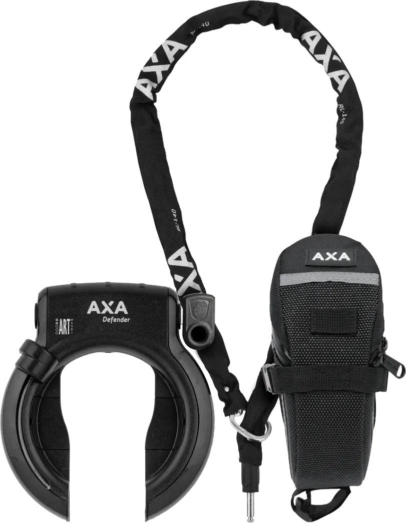 AXA Defender Rammelåsesæt m. 140 cm indstikskæde AXA Defender Rammelåsesæt m. 140 cm indstikskæde