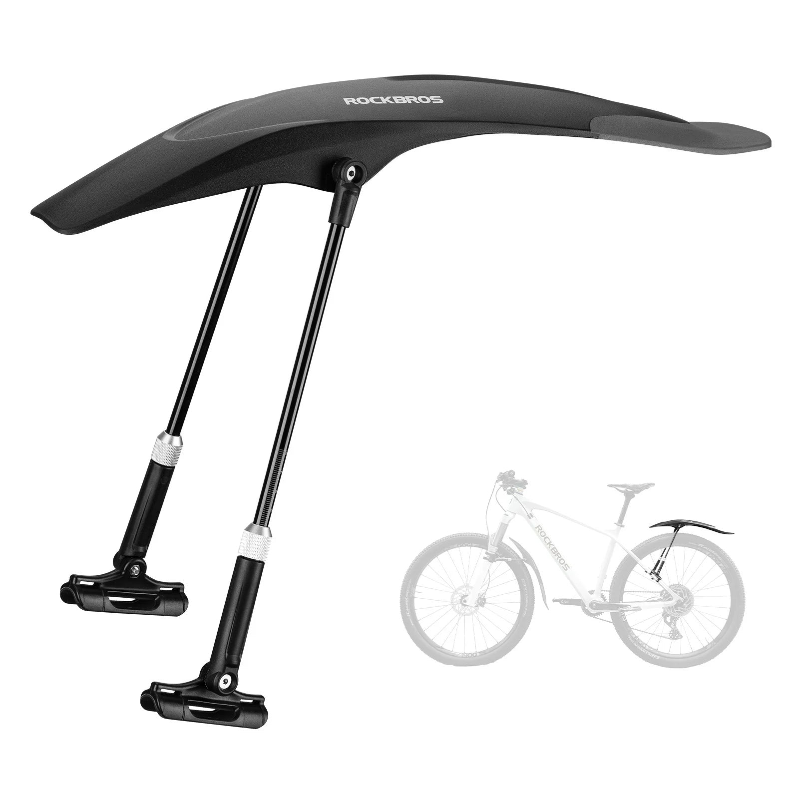 Tilbehør - Cykelskærme - RockBros Skærmsæt Fleksibelt 26"-29" - For