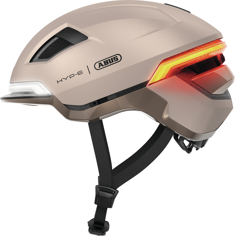 Beklædning - Cykelhjelme - Abus Hyp-E m. LED Lys - Champagne Gold