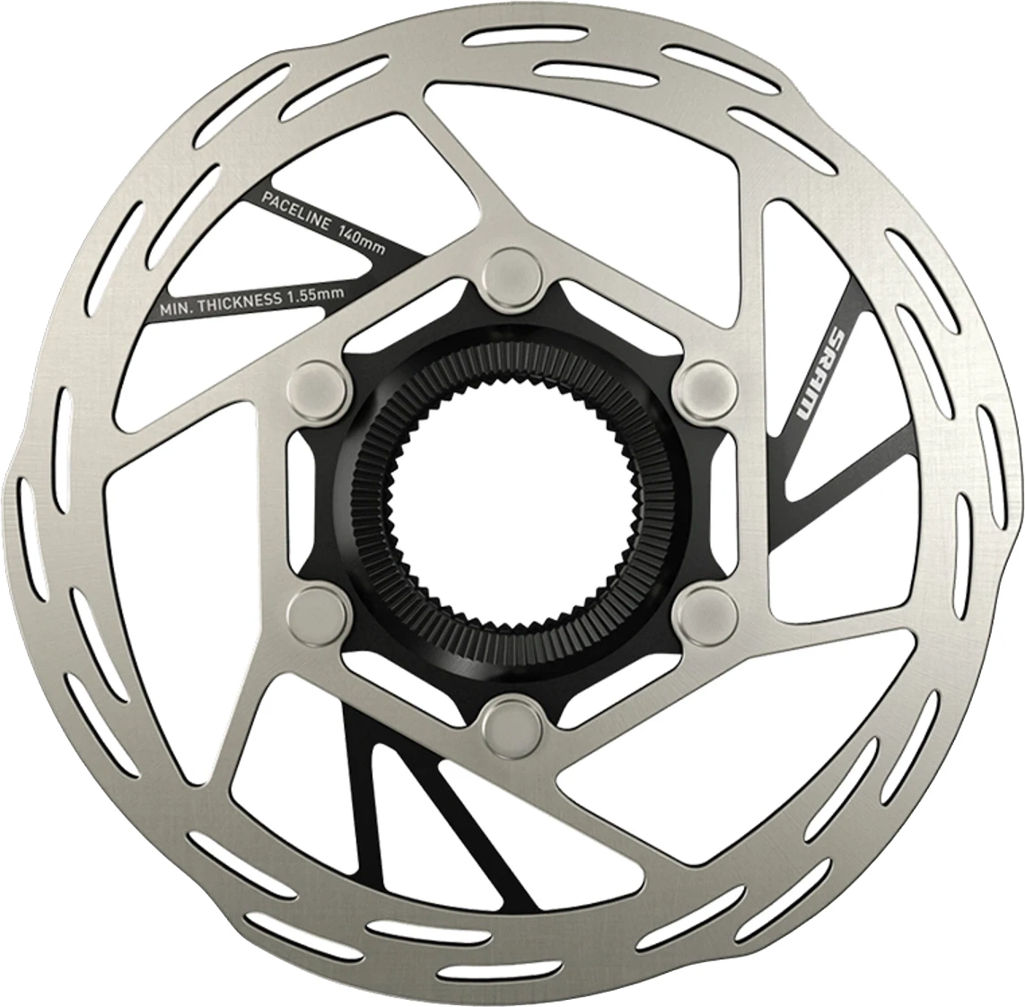 SRAM Paceline Bremseskive Center Lock 140mm Landevej Sølv/Sort SRAM Paceline Bremseskive Center Lock 140mm Landevej Sølv/Sort