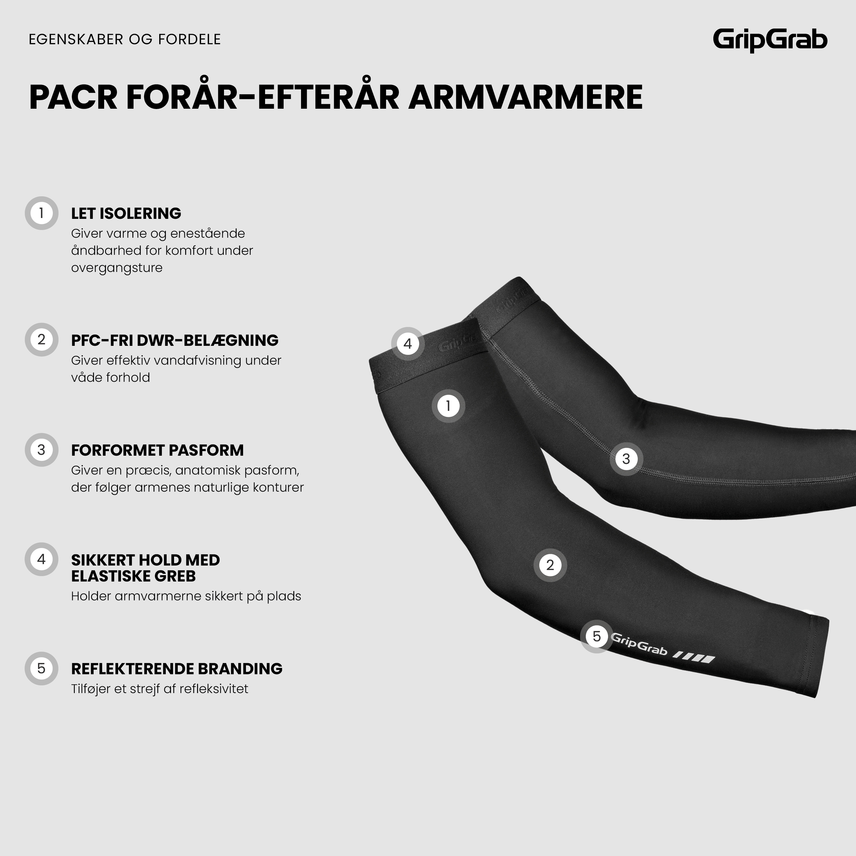 Beklædning - Løse ærmer / ben - GripGrab PACR Forår-Efterår Armvarmere - Black