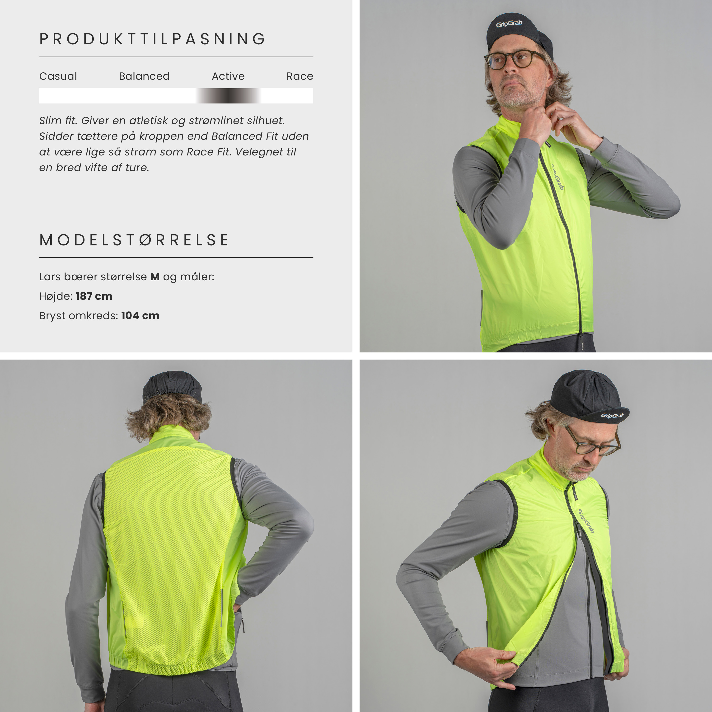Beklædning - Regntøj & Vindtøj - GripGrab RIDE vindtæt vest - Yellow Hi-Vis