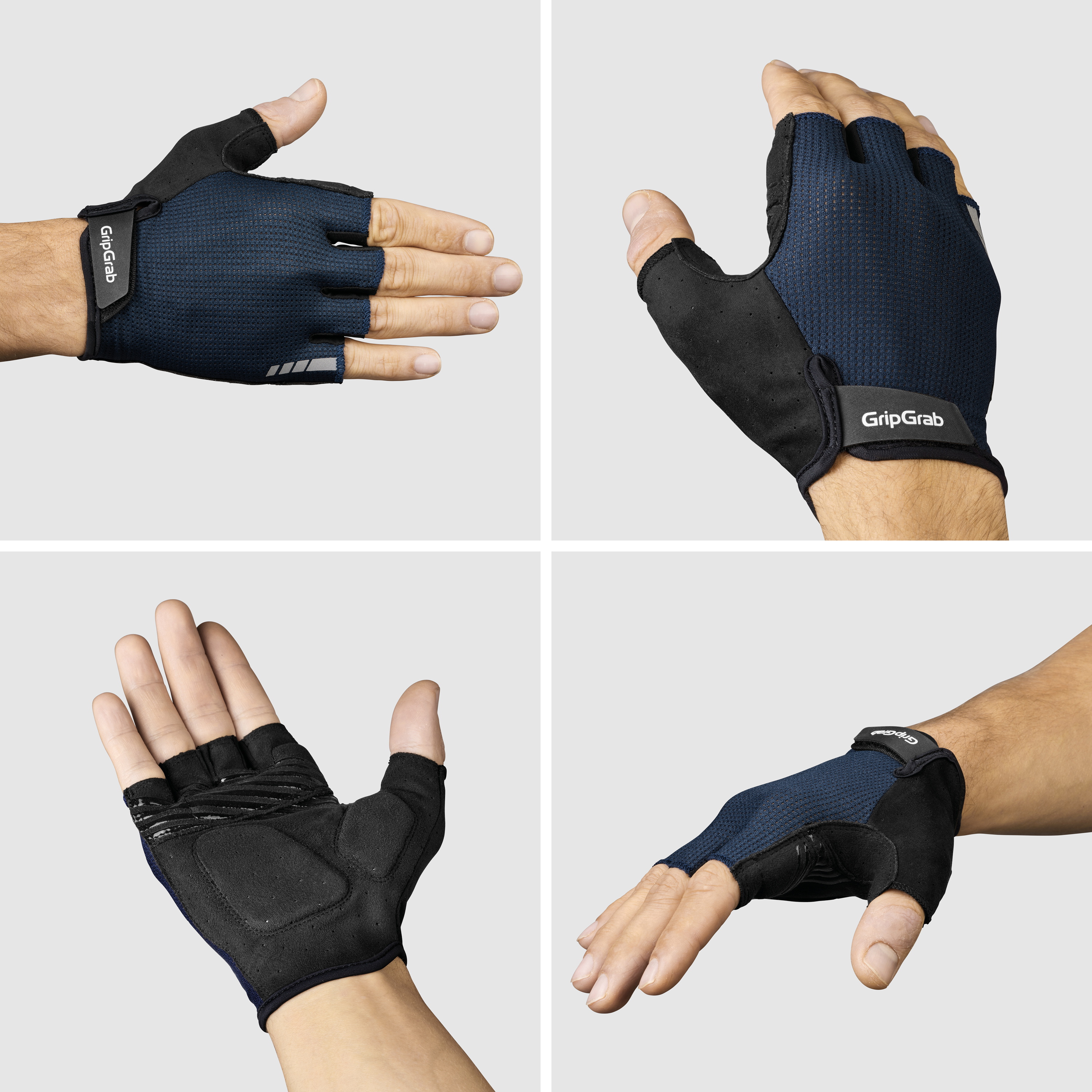 Beklædning - Cykelhandsker - GripGrab EXPLR Polstret Kortfingret Sommerhandsker - Navy Blue