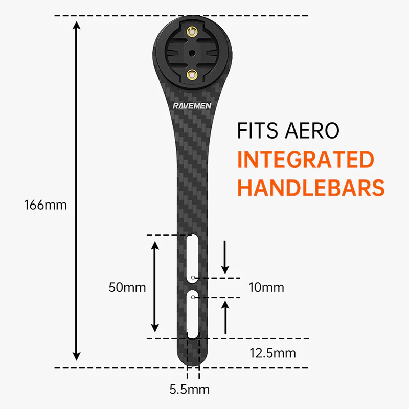 Reservedele - Tilbehør til cykelcomputere - Ravemen AOM03 Outfront mount - Aerobar (Garmin kompatibelt)