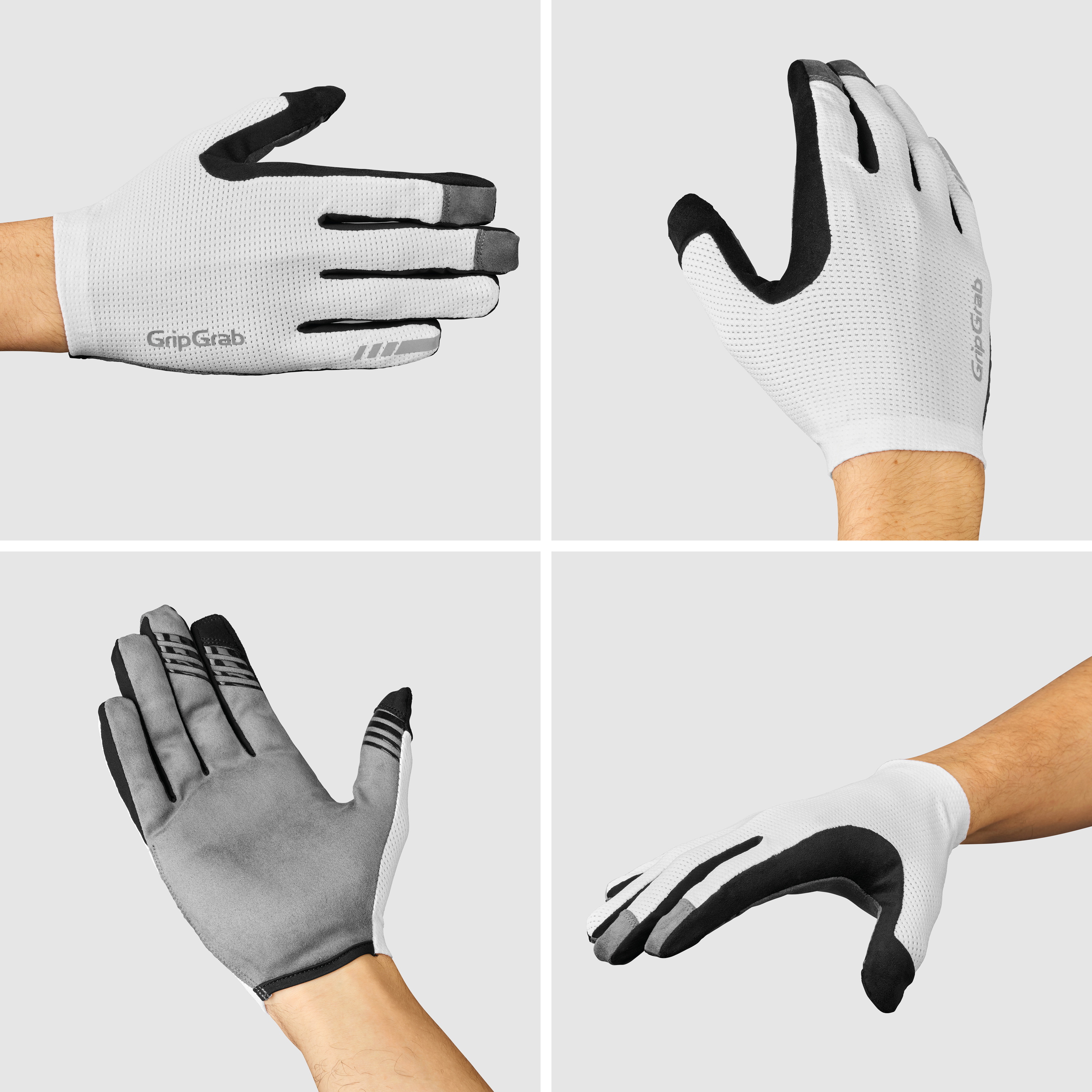 Beklædning - Cykelhandsker - GripGrab PACR InsideGrip™ Langfingret Sommerhandsker - White