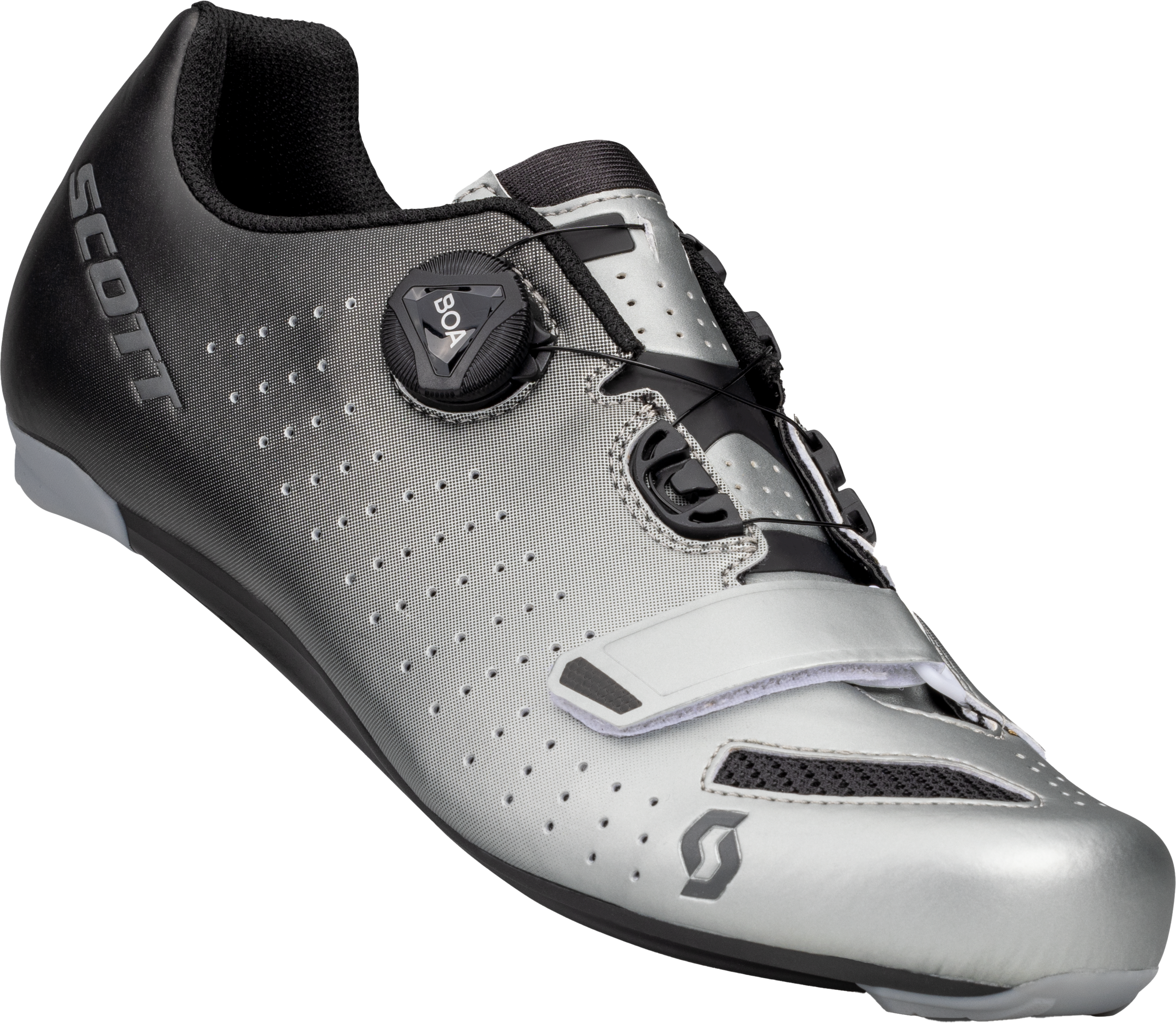 Scott Shoe Road Comp Boa - Black Fade Metallic Silver