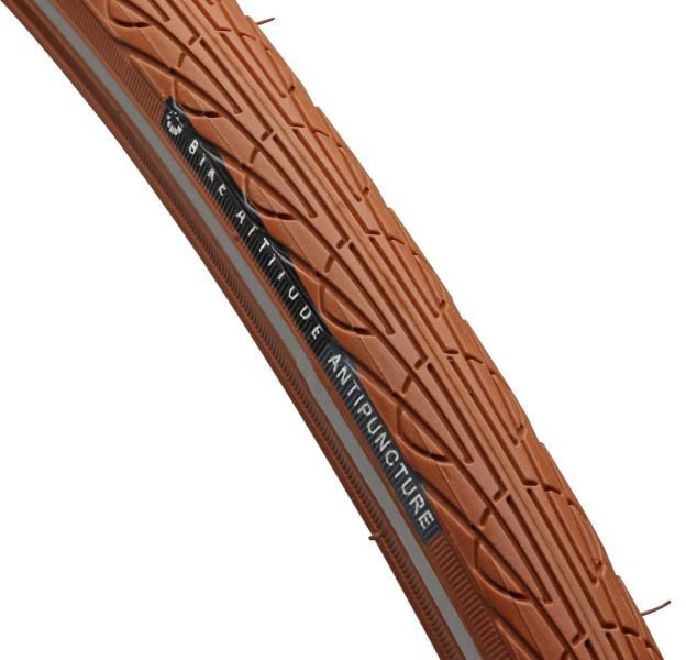 Bike Attitude kanttrådsdæk 700x32 (32-622) Refleks Antipuncture - Brun