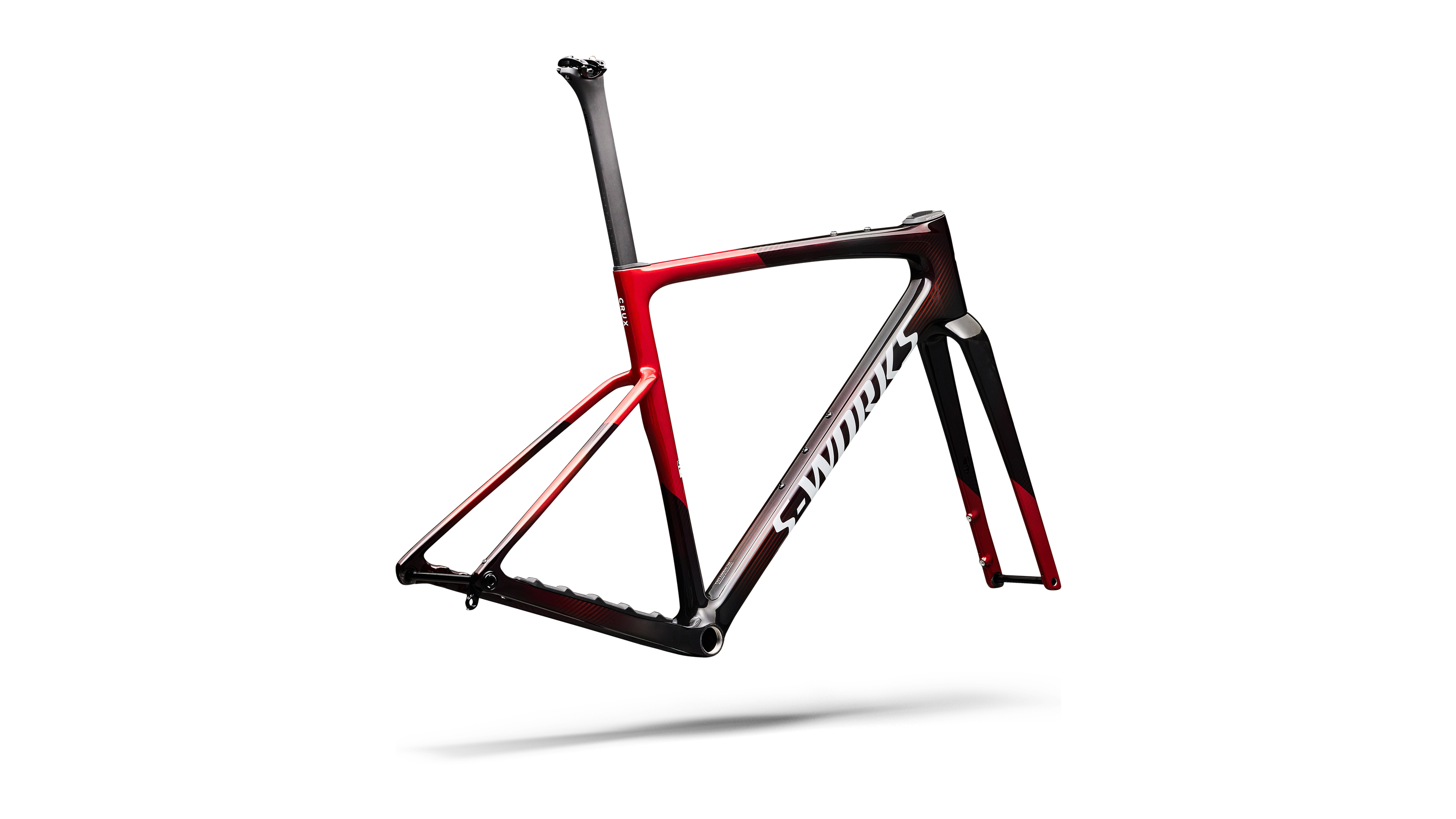 Cykler - Gravel cykler - Specialized S-Works Crux 5 Frameset FACT 12r Carbon 2027 - Cayenne Metallic/Red Tint/White Silver Metallic