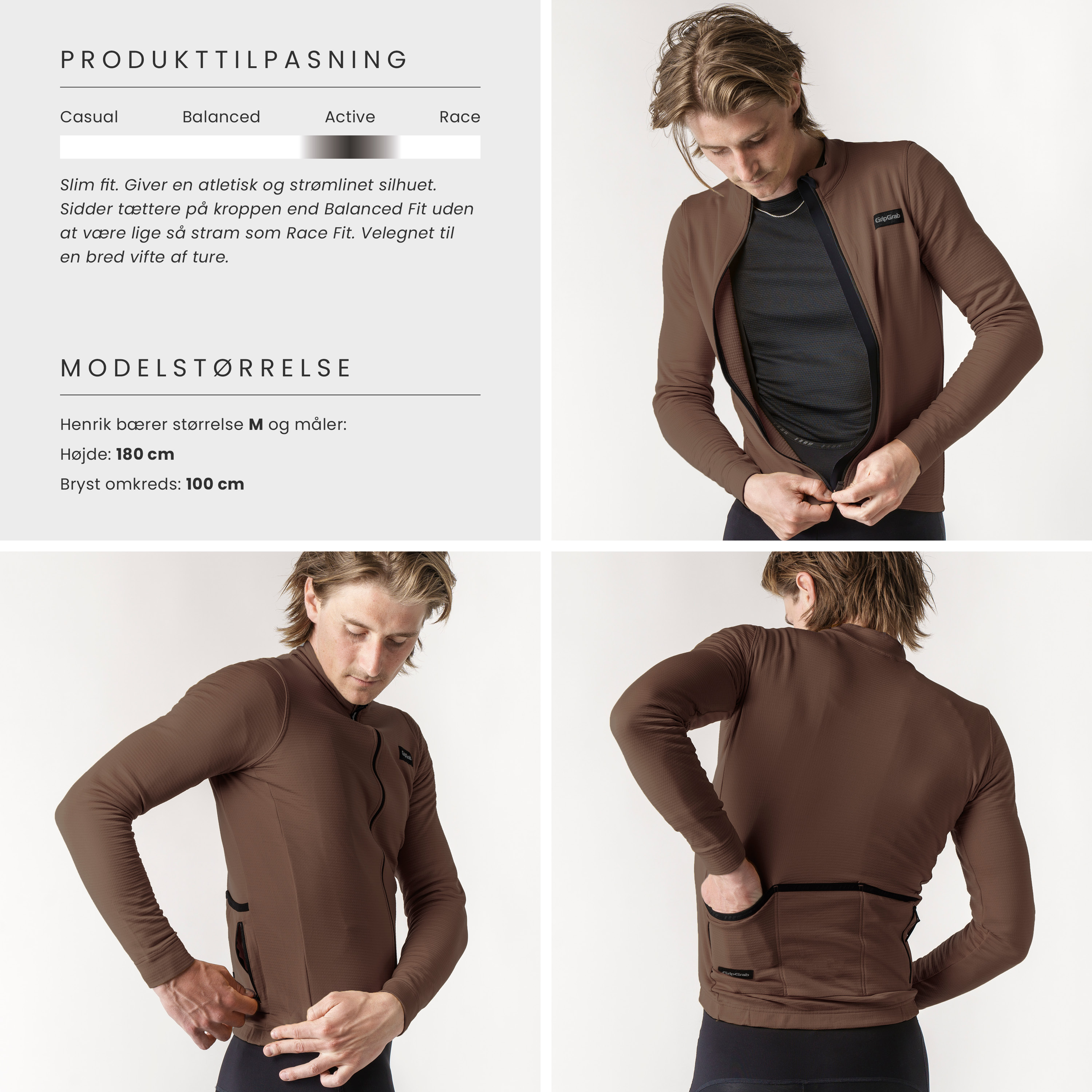 Beklædning - Cykeltrøjer - GripGrab Langærmet EXPLR Merinotech-termocykeltrøje - Brown