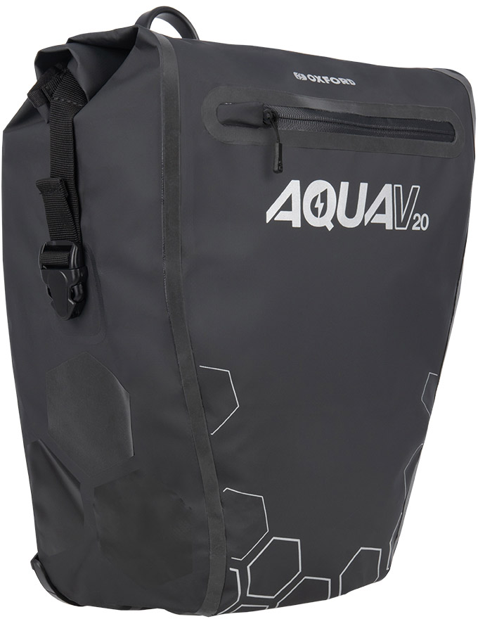 Tilbehør - Cykeltasker - OXFORD Aqua V 20L Single QR Pannier Bag - Black