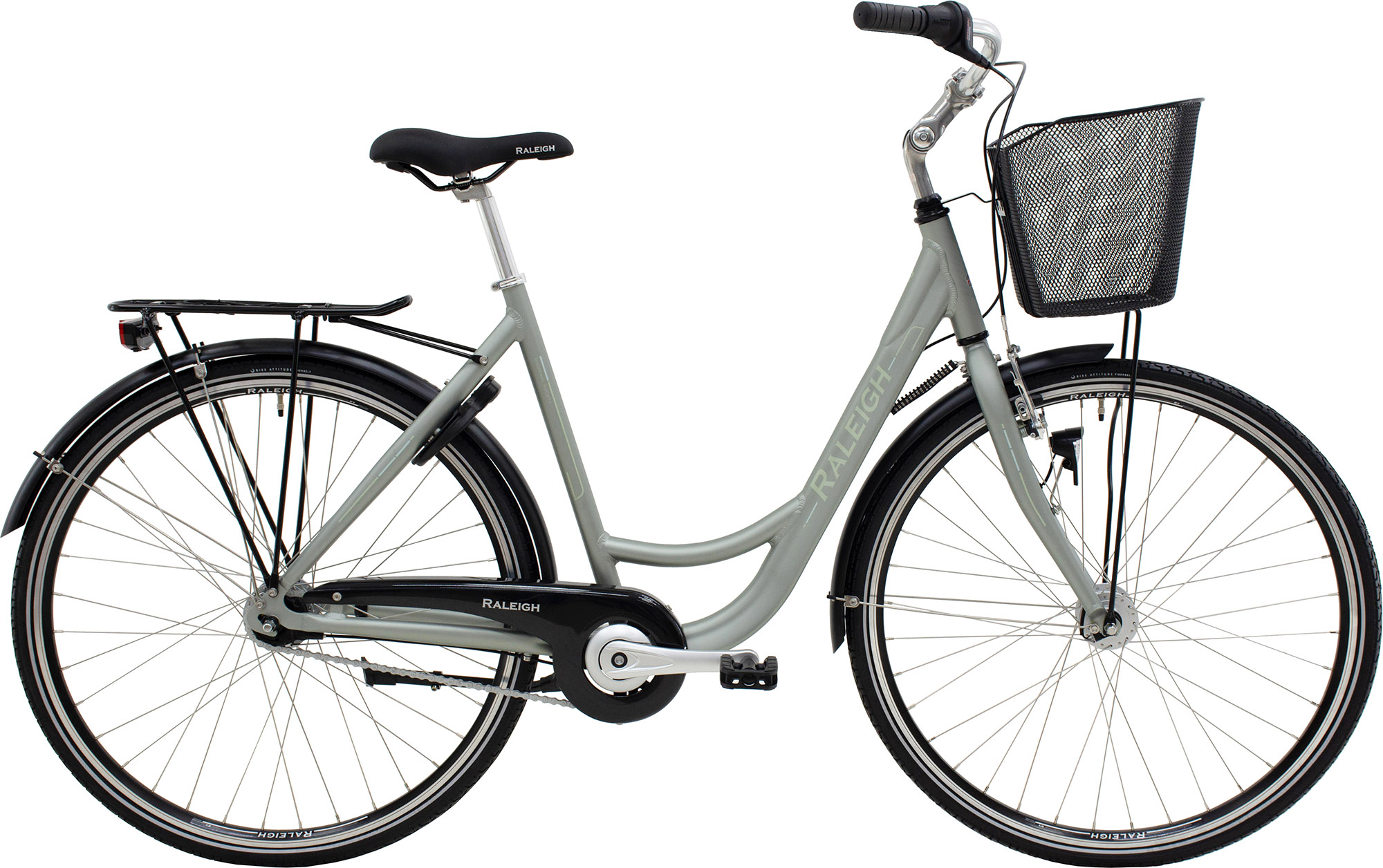 Raleigh Shopping Society Dame 7g 2026 - Mat Sølv Grøn
