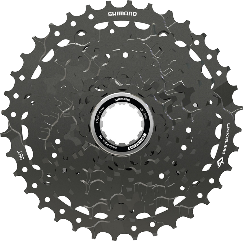 Shimano CUES CS-LG400-9 Kassette 9 speed 11-36T LINKGLIDE Sort Shimano CUES CS-LG400-9 Kassette 9 speed 11-36T LINKGLIDE Sort