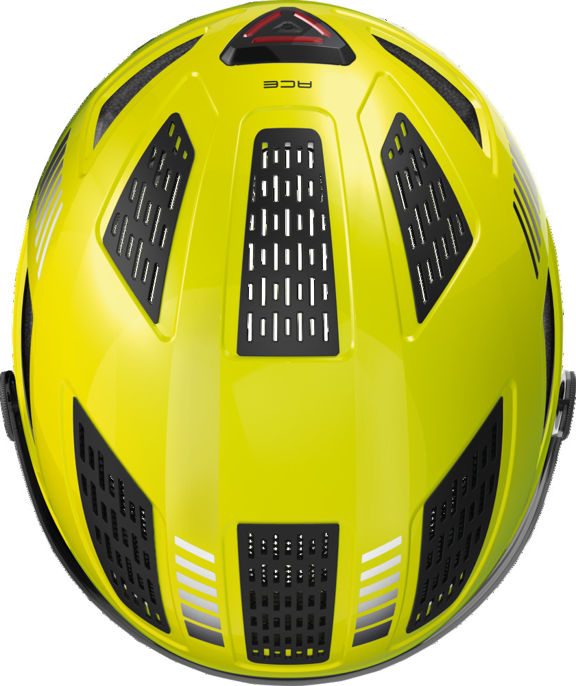 Beklædning - Cykelhjelme - Abus Hyban 2.0 ACE signal m. LED og visir - Gul