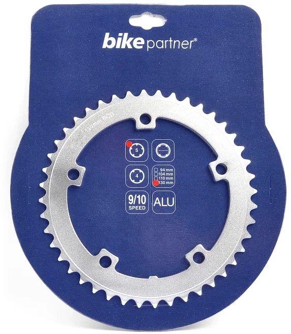 BikePartner / Driveline Klinge 42T Aluminium Sølv 130 BCD 5-huls 9/10 speed BikePartner / Driveline Klinge 42T Aluminium Sølv 130 BCD 5-huls 9/10 speed