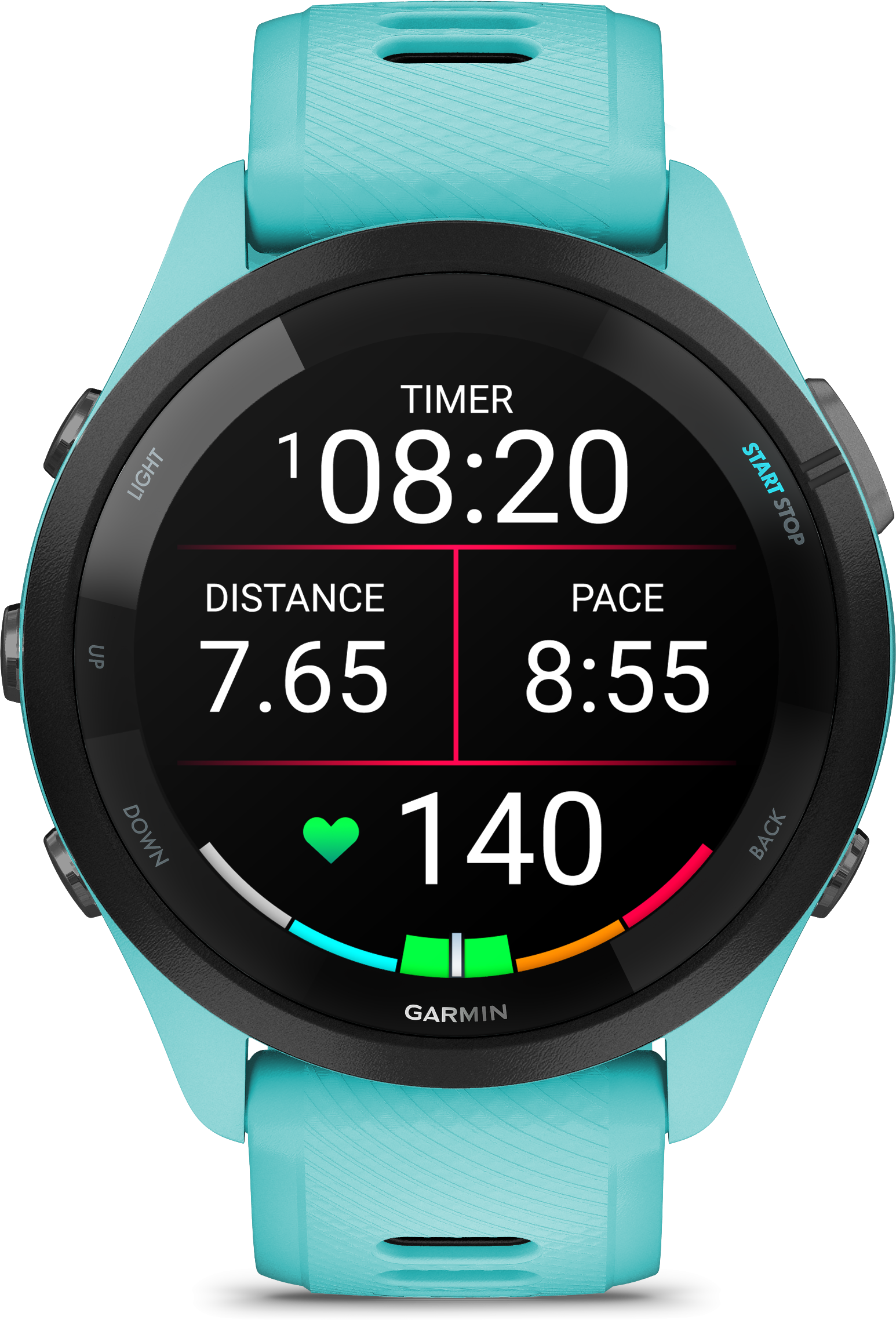 Tilbehør - Cykelcomputer & GPS - Garmin Forerunner 265 Music - Aqua/Sort