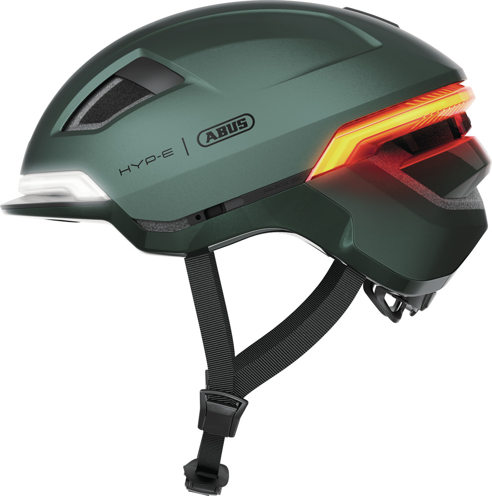 Beklædning - Cykelhjelme - Abus Hyp-E m. LED Lys - Jungle Green