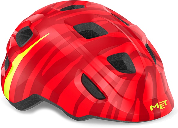 Beklædning - Cykelhjelme - MET Helmet Hooray m. LED lys "Green Buckle" - Red Zebra