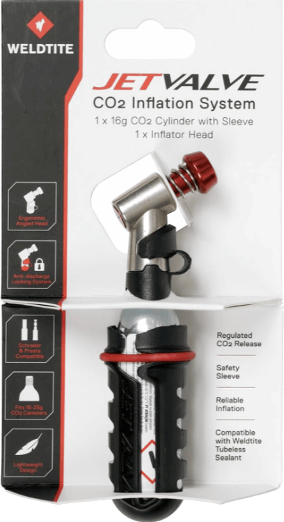 Tilbehør - Cykelpumper - Co2 Pumper & Patroner - Weldtite Pumpe co2 Inflator Jetvalve inkl. 1x16g