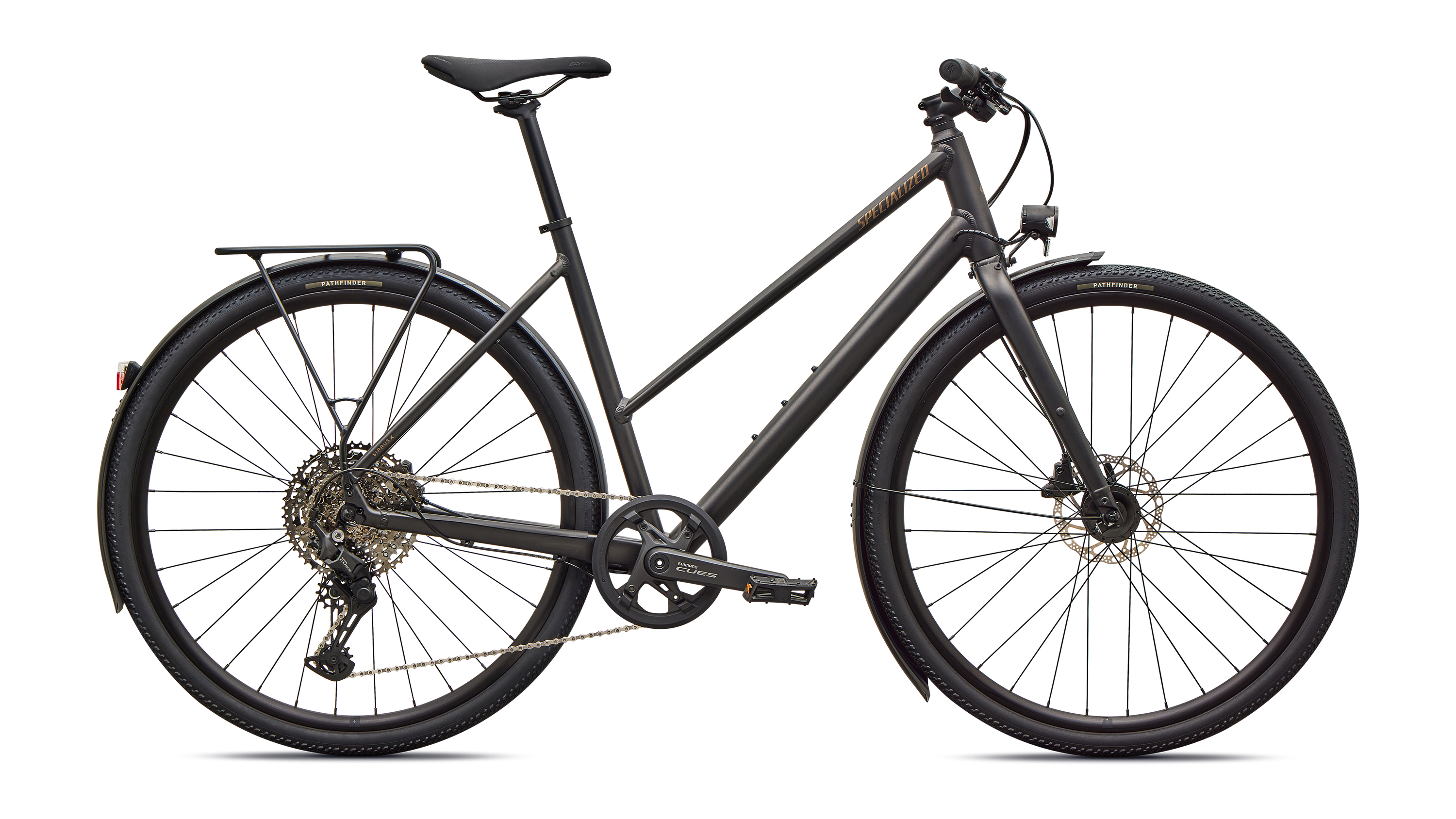 Cykler - Damecykler - Specialized Sirrus X 3.0 Step-Through EQ 2027 - Satin Metallic Obsidian / Burnt Gold
