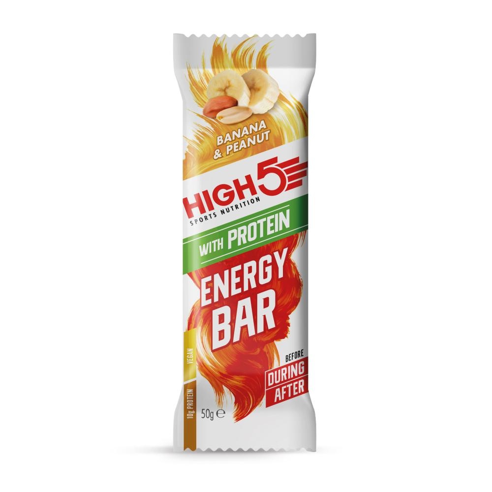 Tilbehør - Energiprodukter - Energibar - High5 Energy Bar m. Protein Vegan 50g - Banana & Peanut