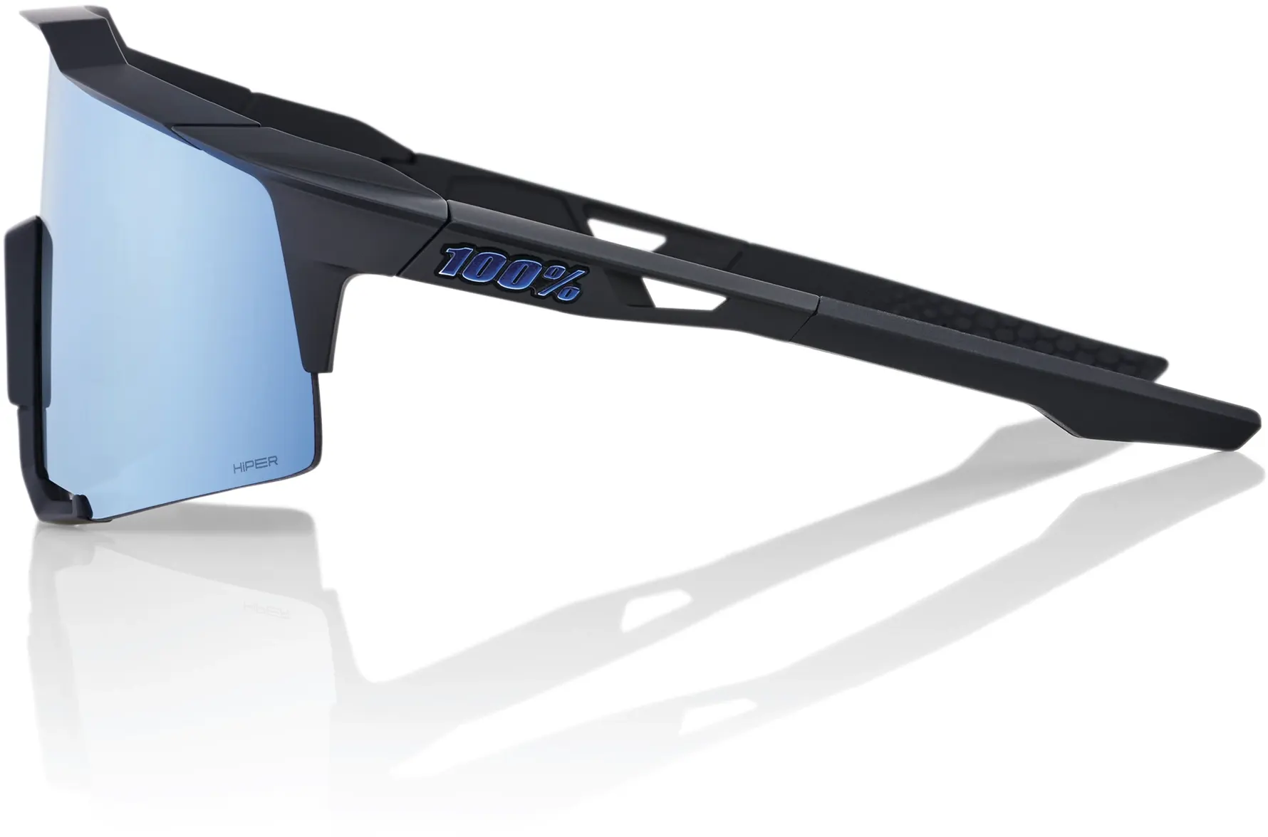 Beklædning - Cykelbriller - 100% SPEEDCRAFT - Matte Black - HiPER Blue Multilayer Mirror Lens