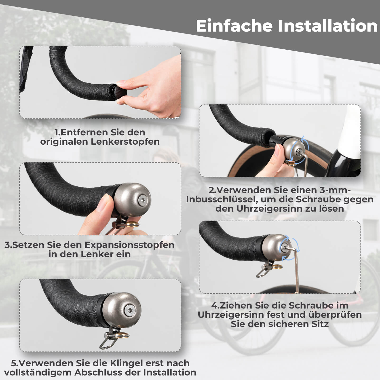 Tilbehør - Ringeklokker - RockBros Dropbar Ringeklokke 22.2mm - Black