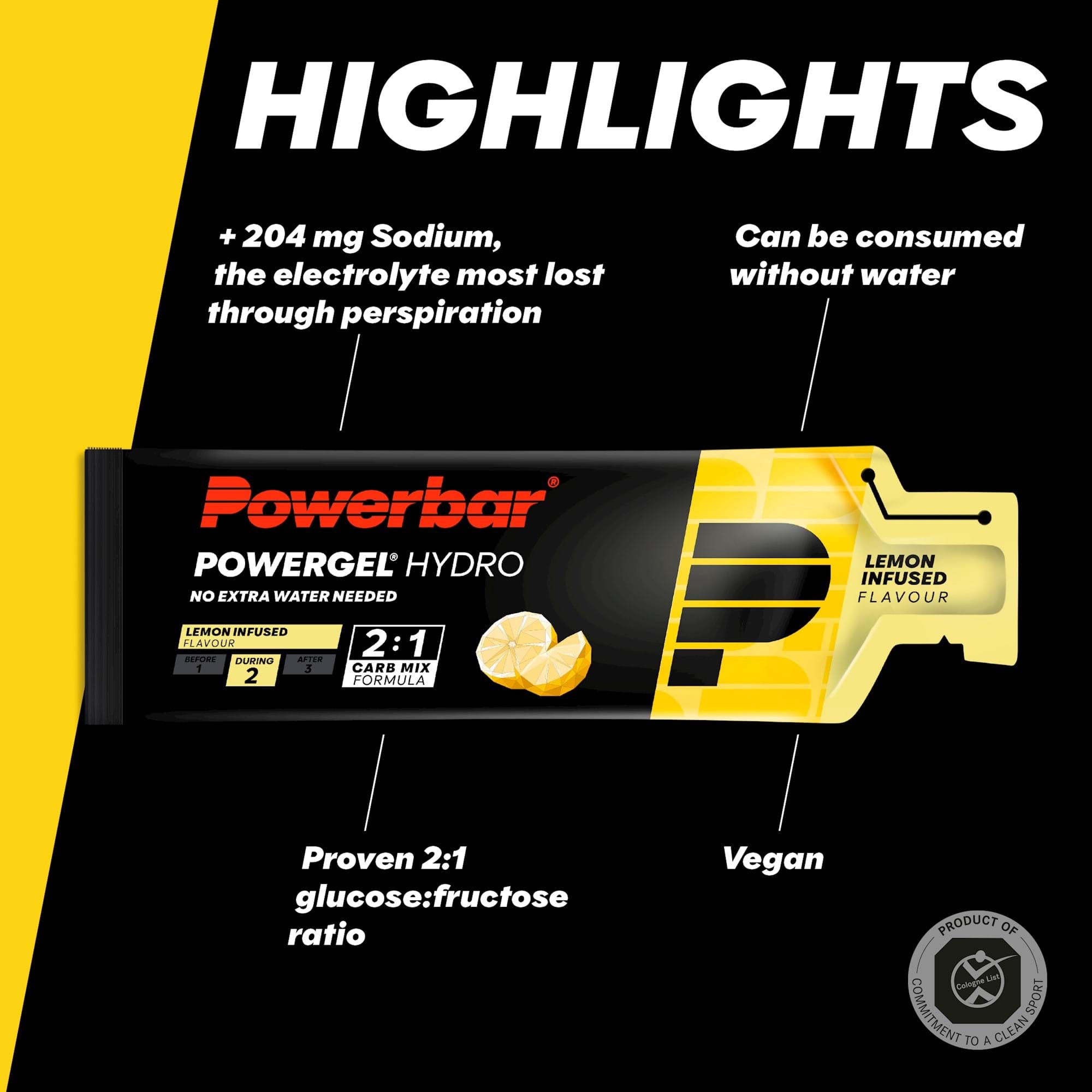 Tilbehør - Energiprodukter - Energigel - PowerBar HydroGel Lemon Infused Gel