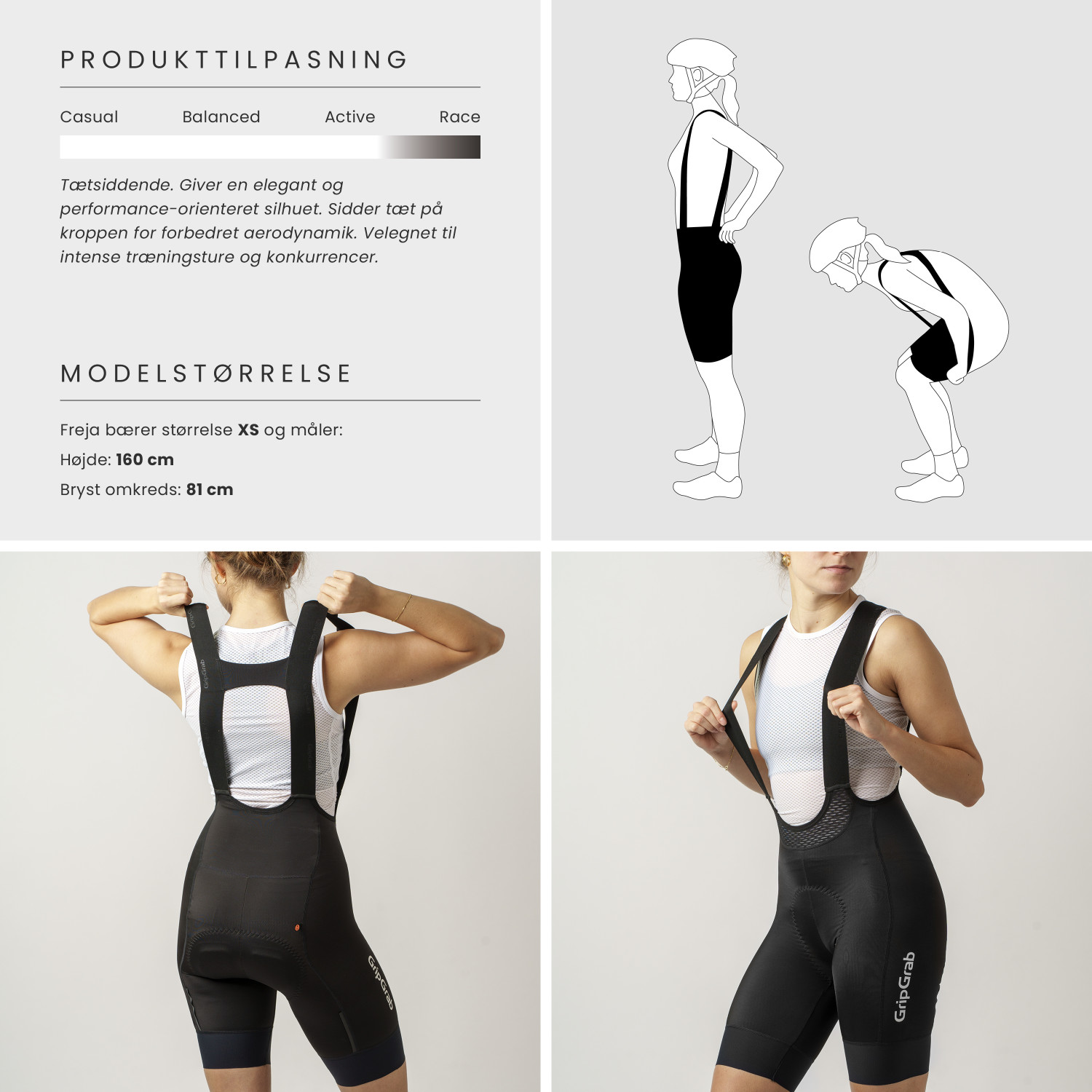 Beklædning - Cykelbukser - GripGrab Women's PACR Bibshorts - Black