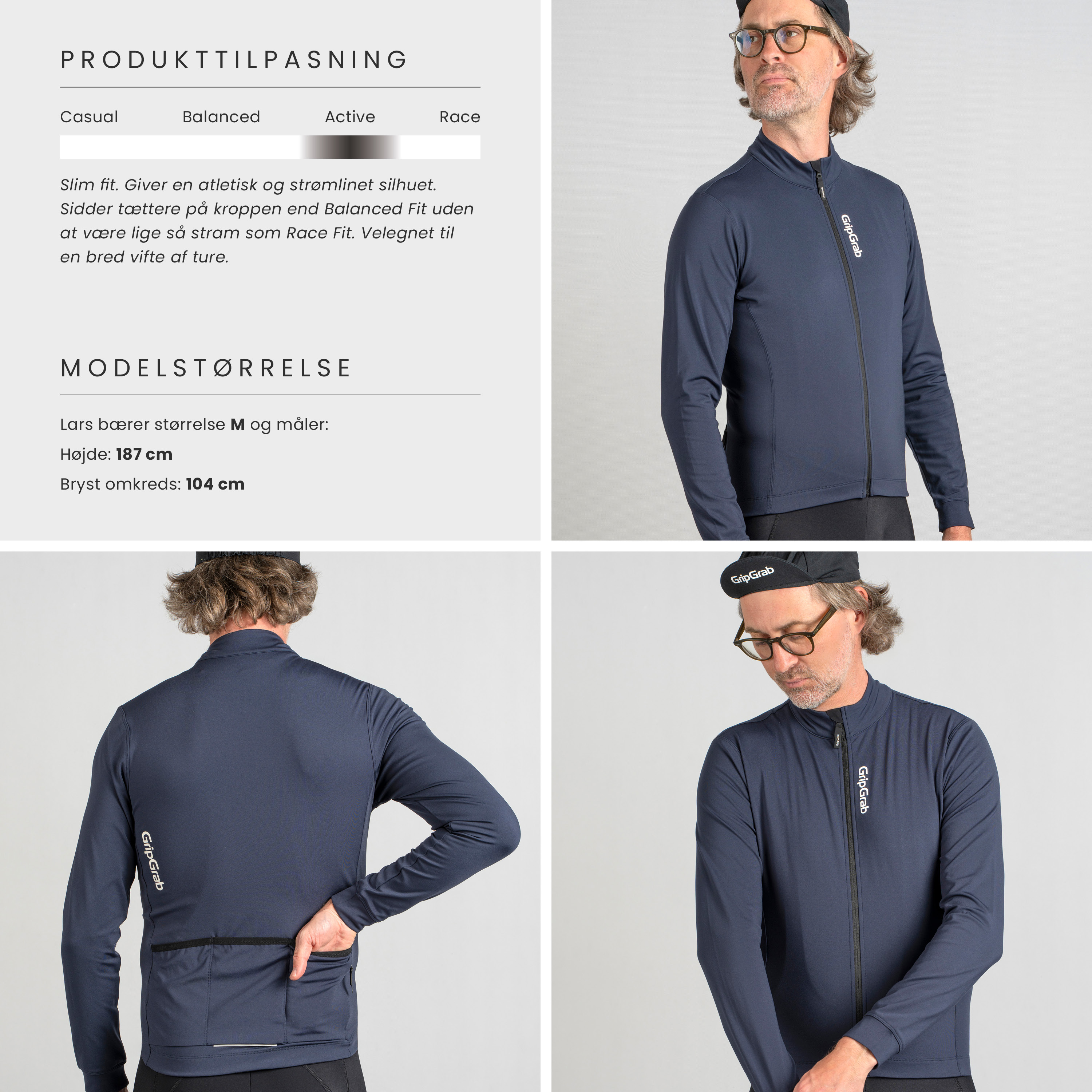Beklædning - Cykeltrøjer - GripGrab RIDE Langærmet termocykeltrøje - Navy Blue