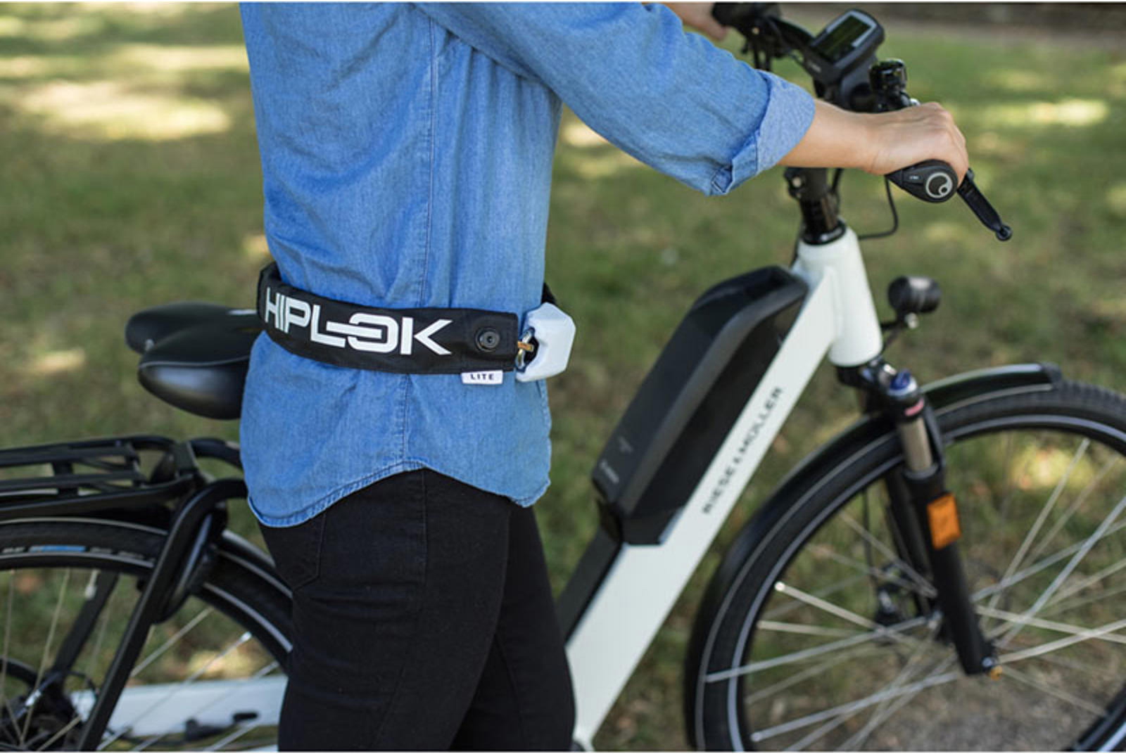 Tilbehør - Cykellås - HIPLOK Lite Wearable Chain Lock - Black/White