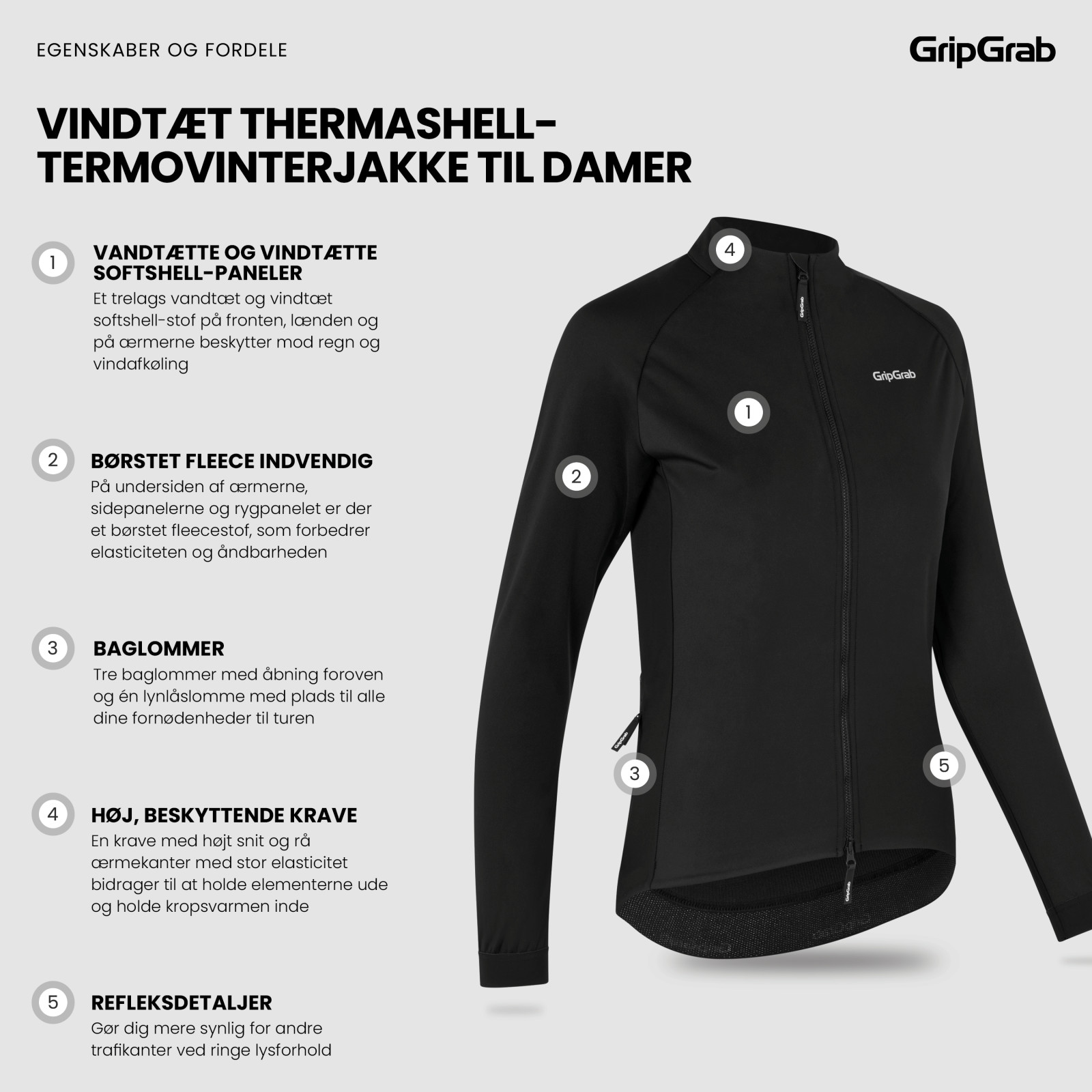 Beklædning - Cykeljakker - GripGrab Vindtæt ThermaShell Termovinterjakke til damer