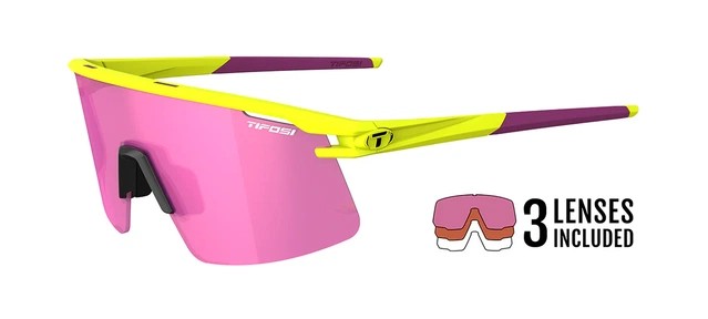 Tifosi Moab Lite Cykelbriller – Speed Yellow Clarion Sunset Pink/AC Red/Clear