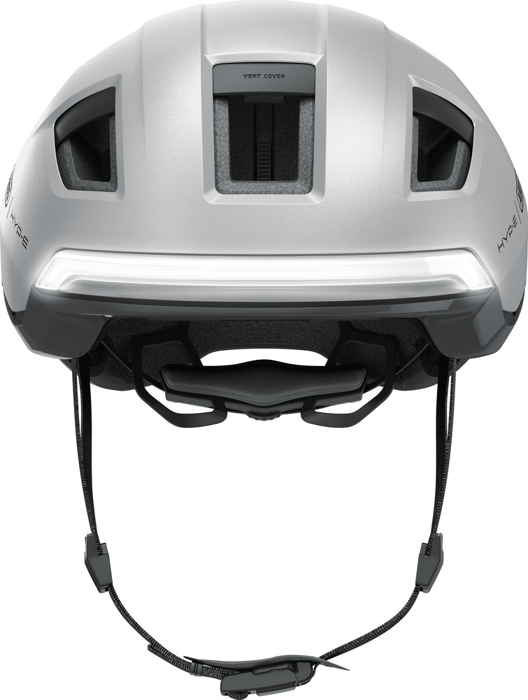 Beklædning - Cykelhjelme - Abus Hyp-E m. LED Lys - Gleam Silver