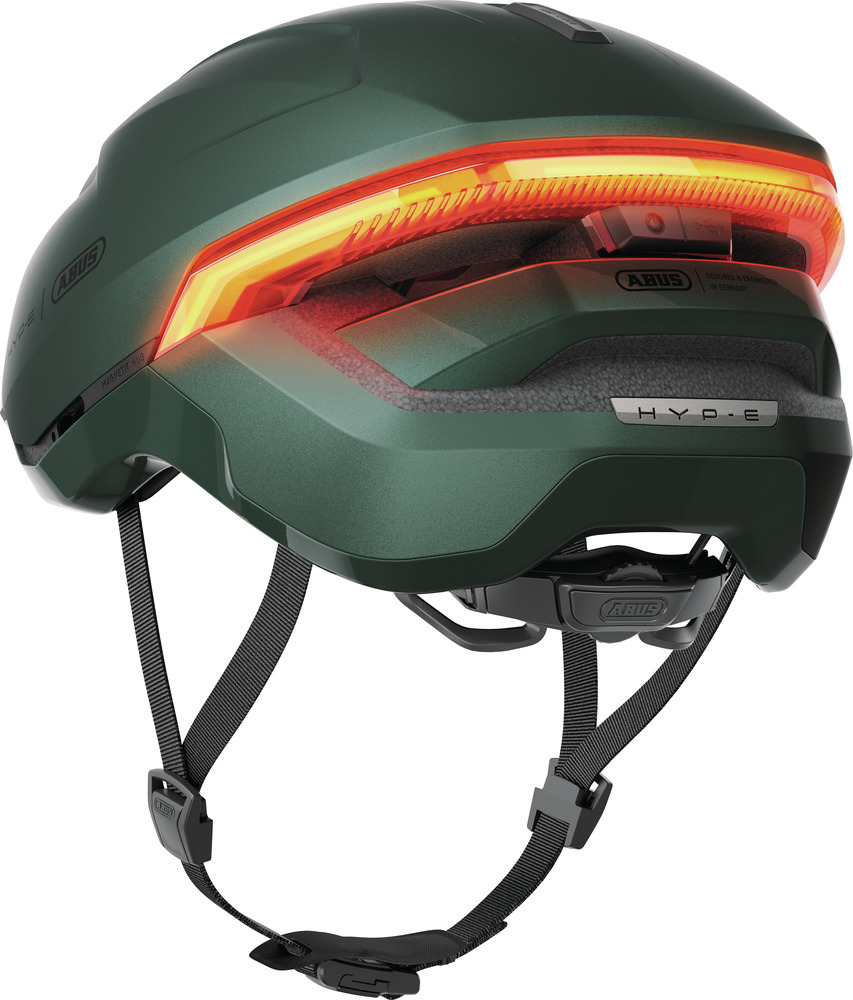 Beklædning - Cykelhjelme - Abus Hyp-E m. LED Lys - Jungle Green