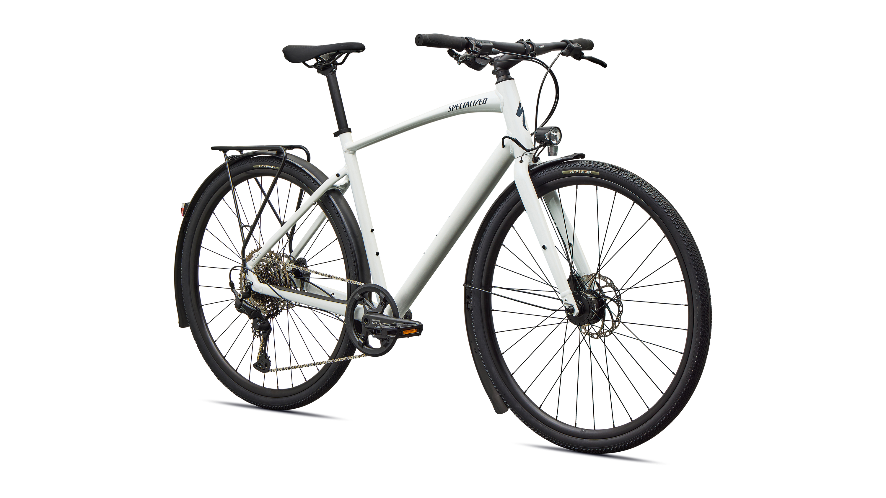 Cykler - Herrecykler - Specialized Sirrus X 3.0 EQ 2027 - Gloss Metallic White Silver / Metallic Deep