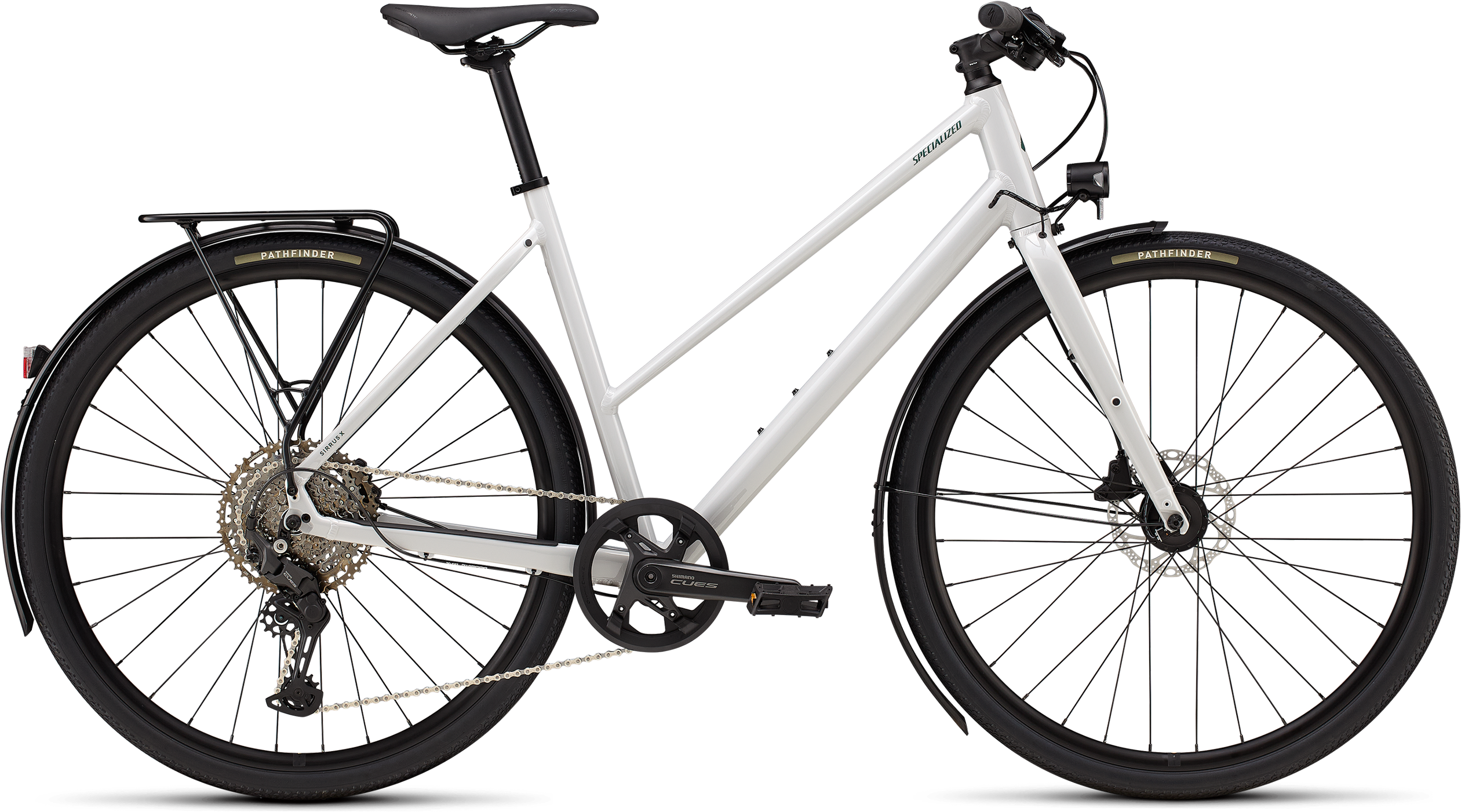 Specialized Sirrus X 3.0 Step-Through EQ 2027 - Gloss Dove Grey / Metallic Pine