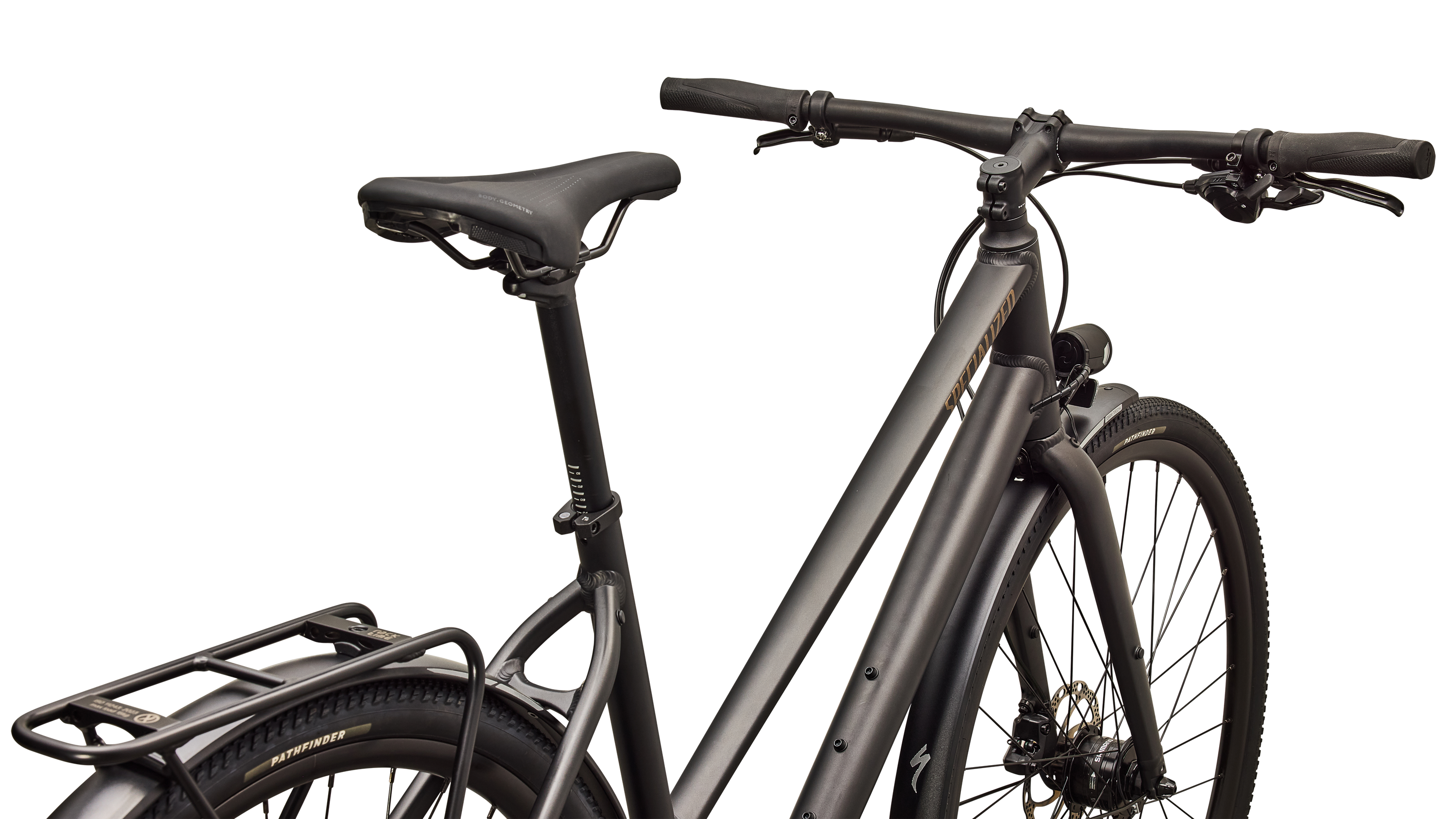 Cykler - Damecykler - Specialized Sirrus X 3.0 Step-Through EQ 2027 - Satin Metallic Obsidian / Burnt Gold