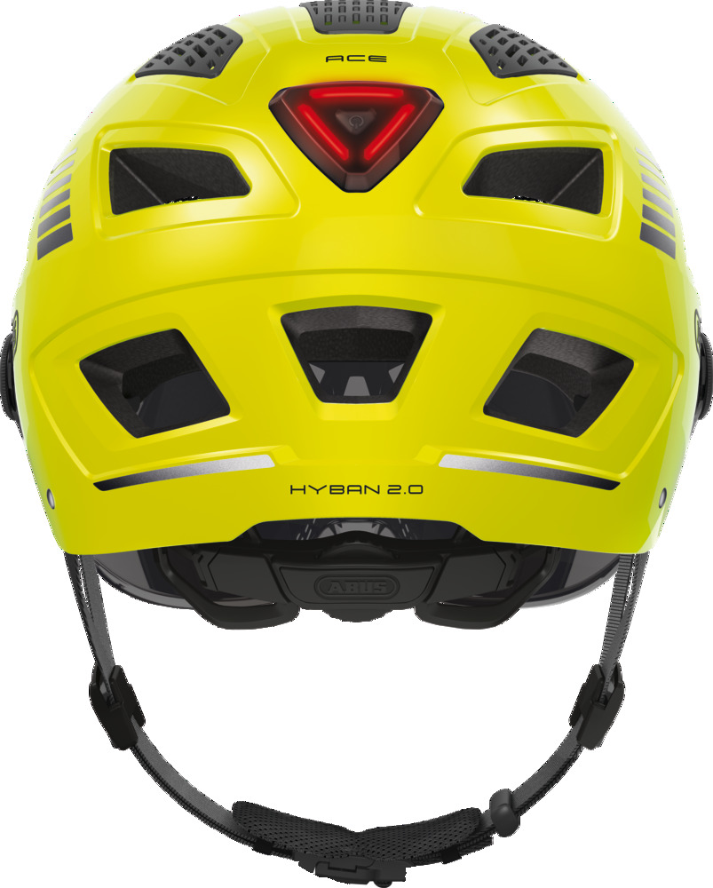 Beklædning - Cykelhjelme - Abus Hyban 2.0 ACE signal m. LED og visir - Gul