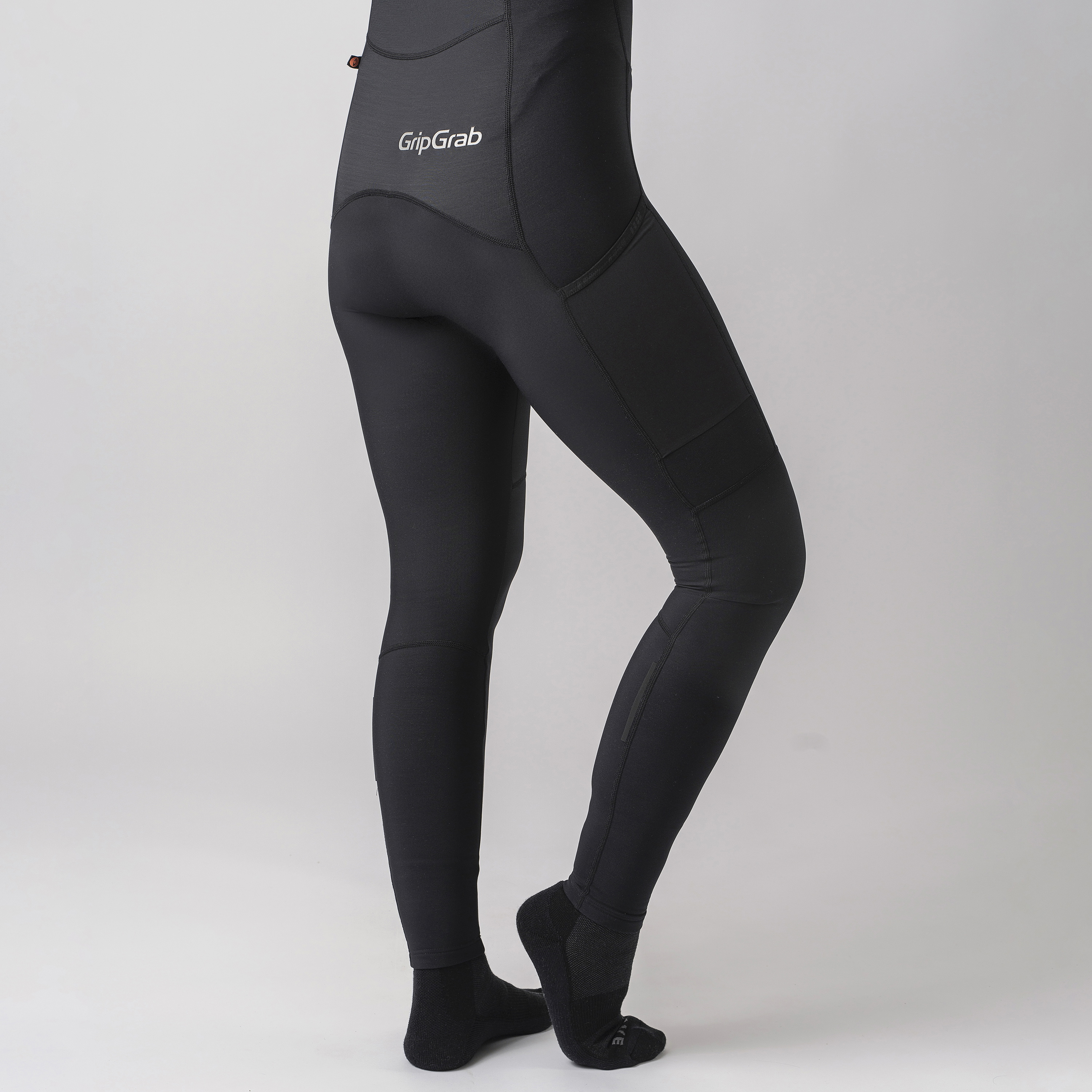 Beklædning - Cykelbukser - GripGrab PACR Thermo bibtights u. pude til damer - Black