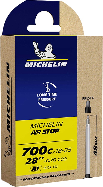 Reservedele - Cykelslanger - Michelin Airstop Tube 700x18-25c - Presta 48mm