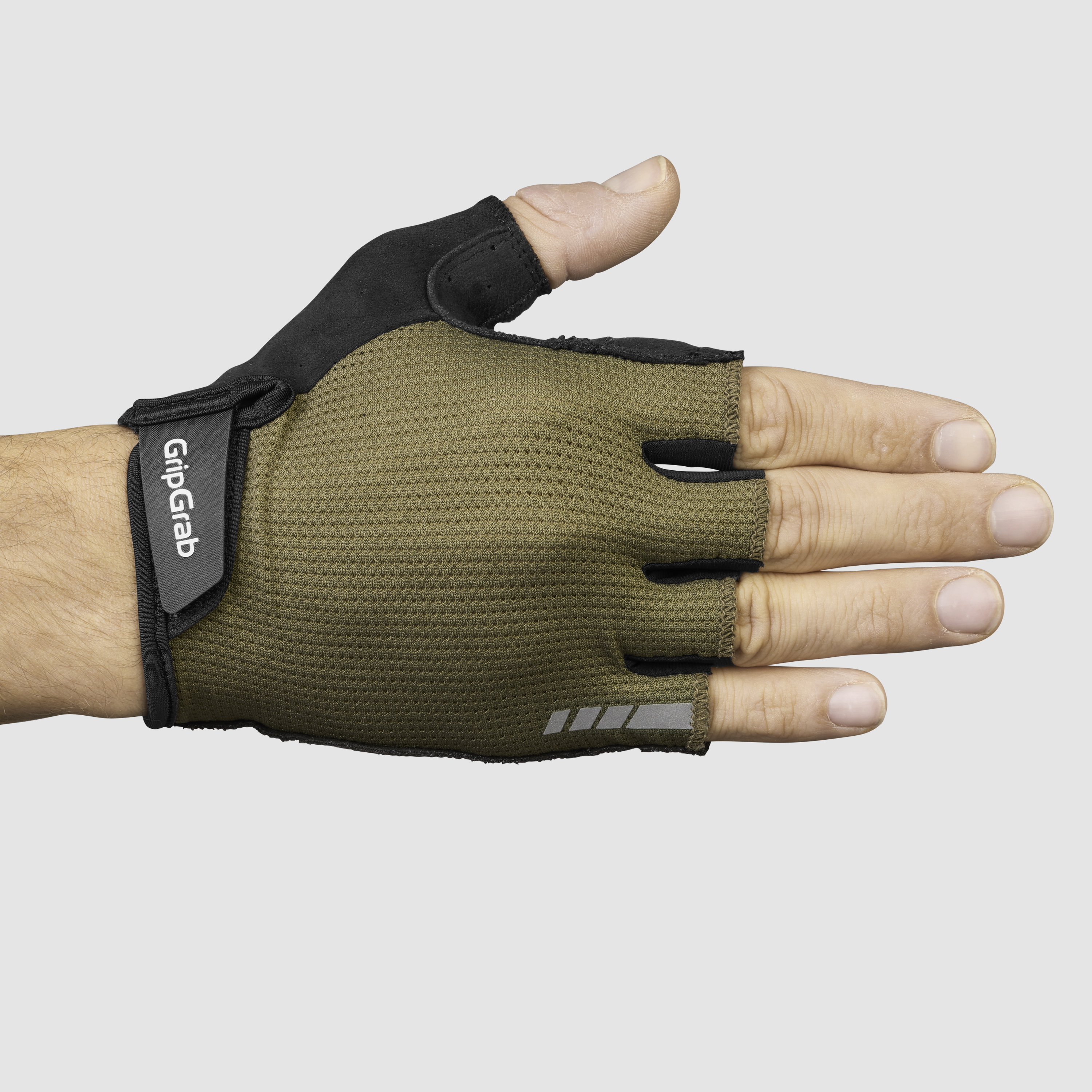Beklædning - Cykelhandsker - GripGrab EXPLR Polstret Kortfingret Sommerhandsker - Olive Green