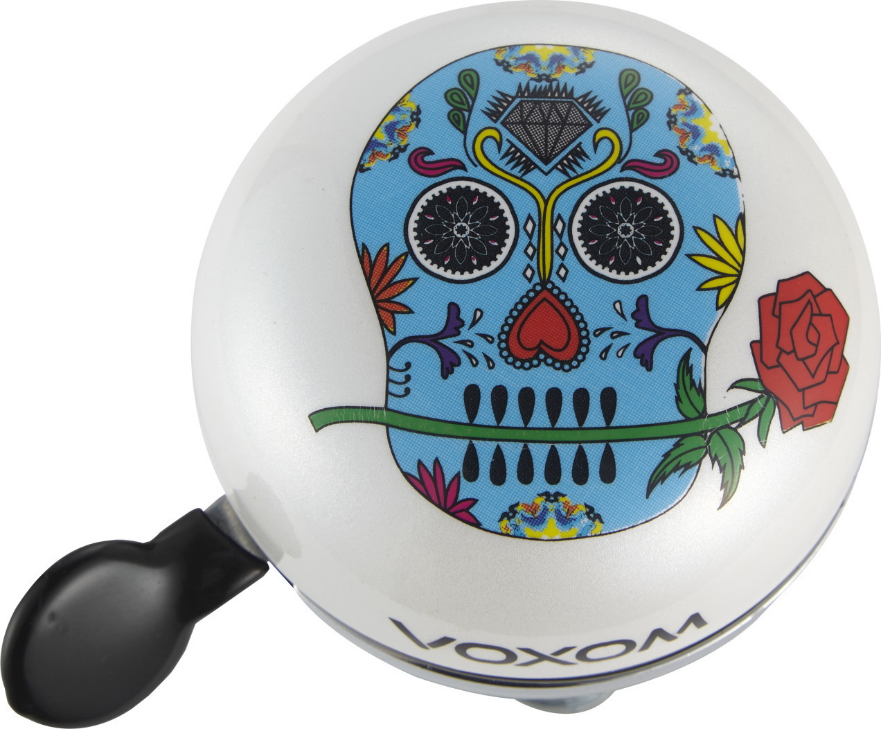 Voxom KL22 Ringeklokke Dødningehoved-design 60mm - White