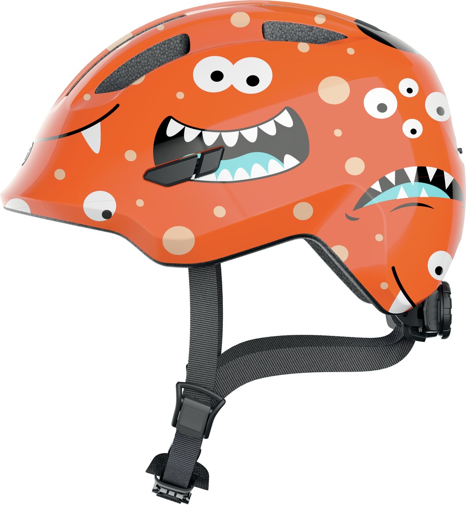 Se Abus Smiley 3.0 - Cykelhjelm til børn - Orange monster - Str. 45-50 cm hos Cykelexperten.dk
