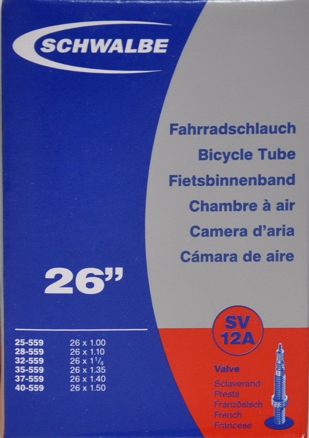 Reservedele - Cykelslanger - Schwalbe slange 26 x 1,00-1,50 med Racer ventil SV12A