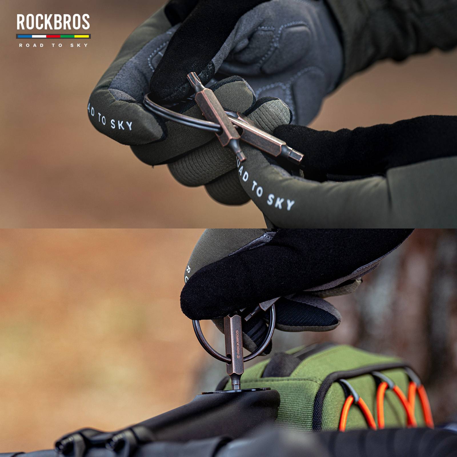 Tilbehør - Værktøj - RockBros Vintage Nøglering Multitool 6-i-1