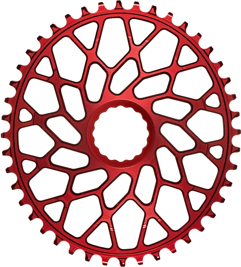 Billede af AbsoluteBlack Chainring Direct Mount Singlespeed 40T - (1x10/11/12) Oval (Easton) - Rød