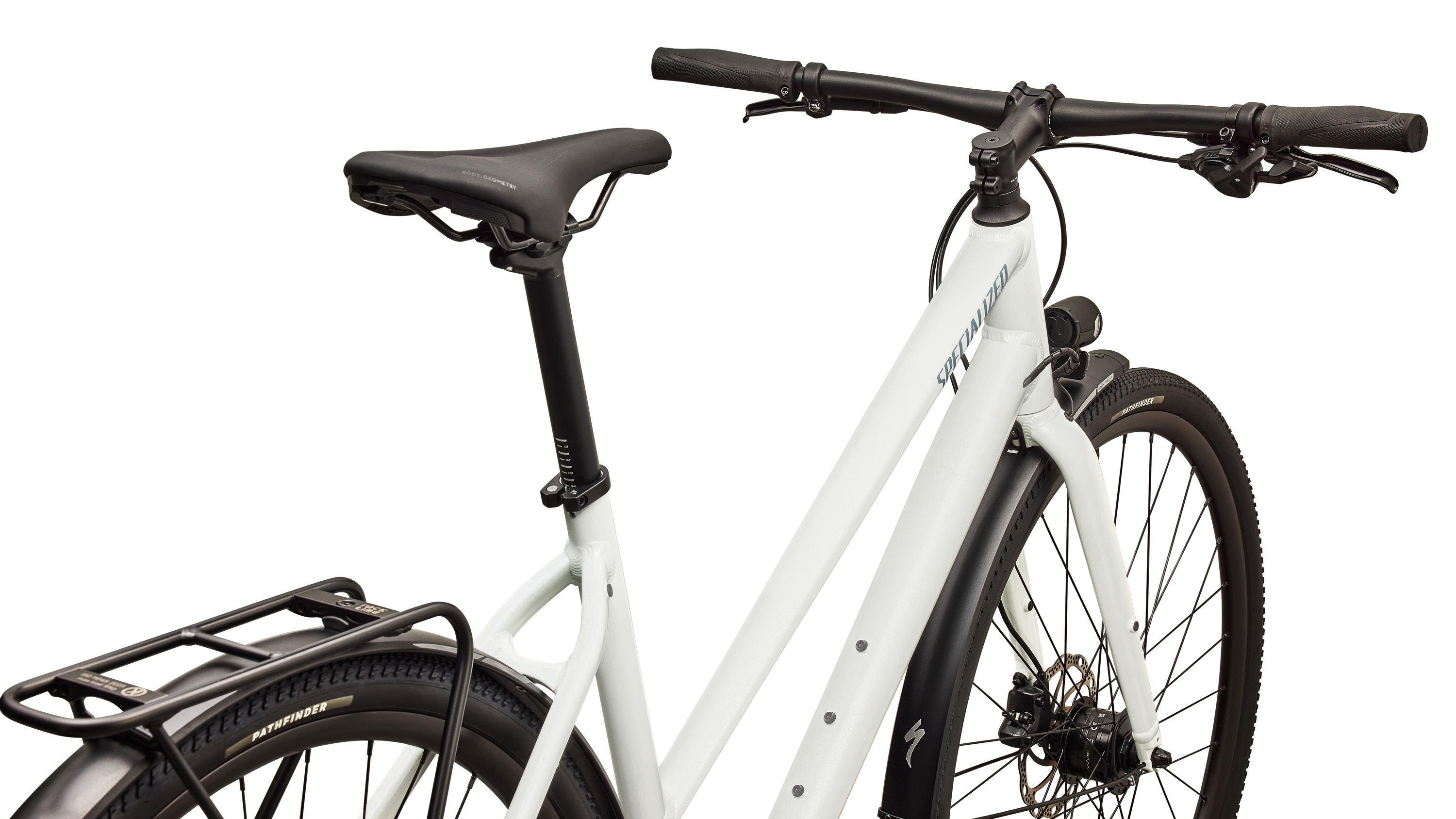 Cykler - Damecykler - Specialized Sirrus X 3.0 Step-Through EQ 2027 - Gloss Metallic White Silver / Metallic Deep