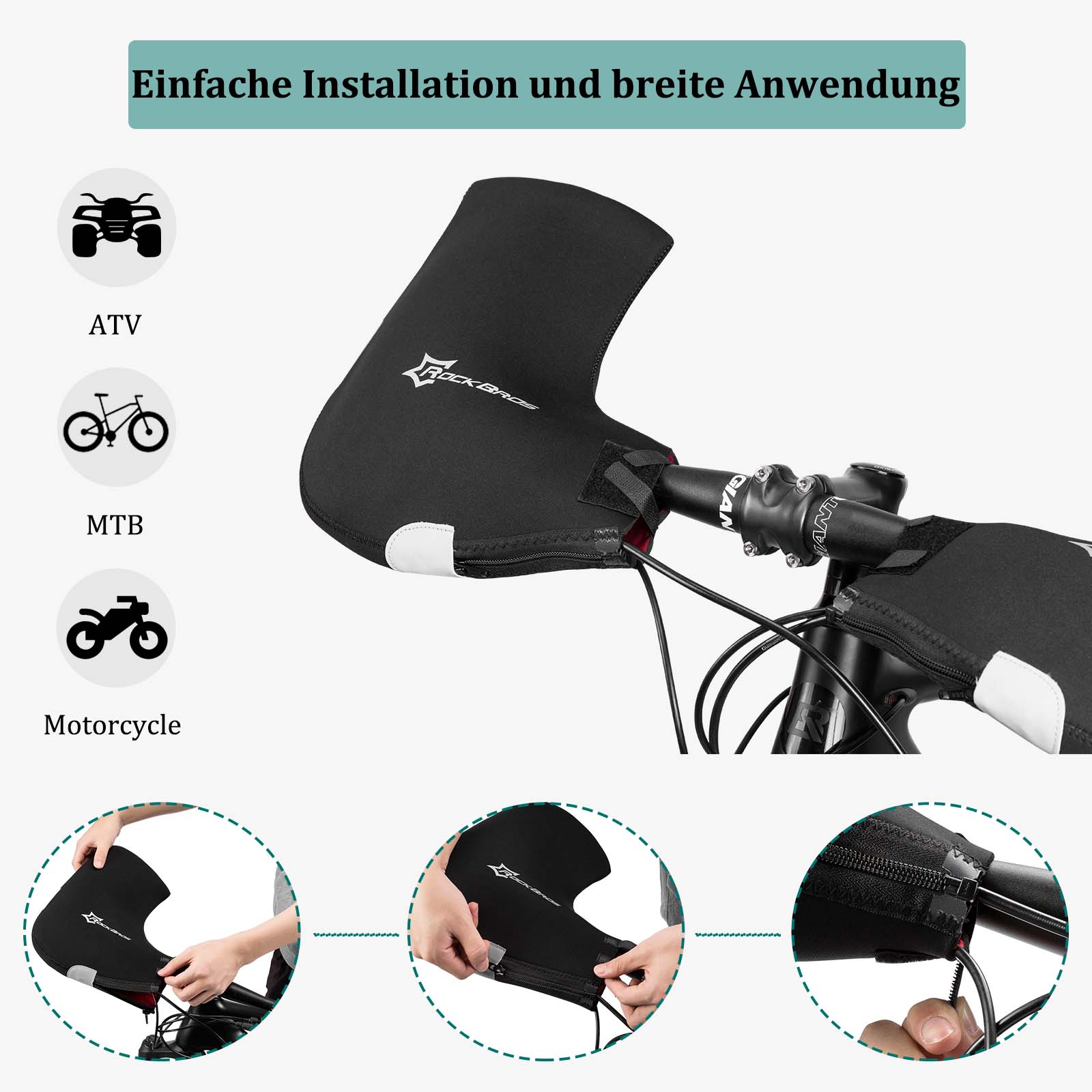 Beklædning - Cykelhandsker - RockBros Styrhandsker Neopren 6mm - Black